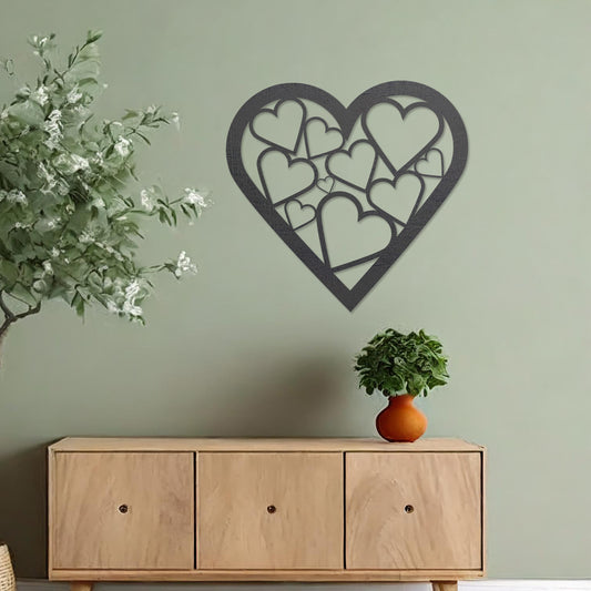 Wooden Love Heart Wall Art Modern Home Decoration Living Room Wall Hanging