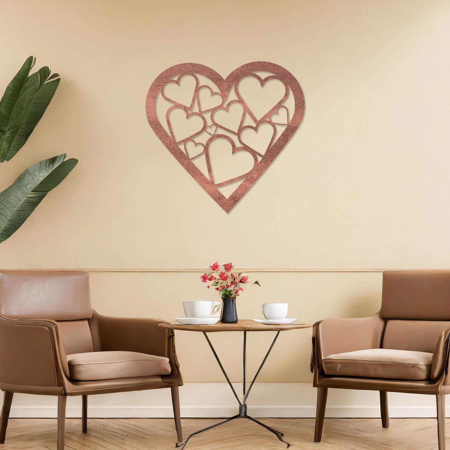 Wooden Love Heart Wall Art Modern Home Decoration Living Room Wall Hanging