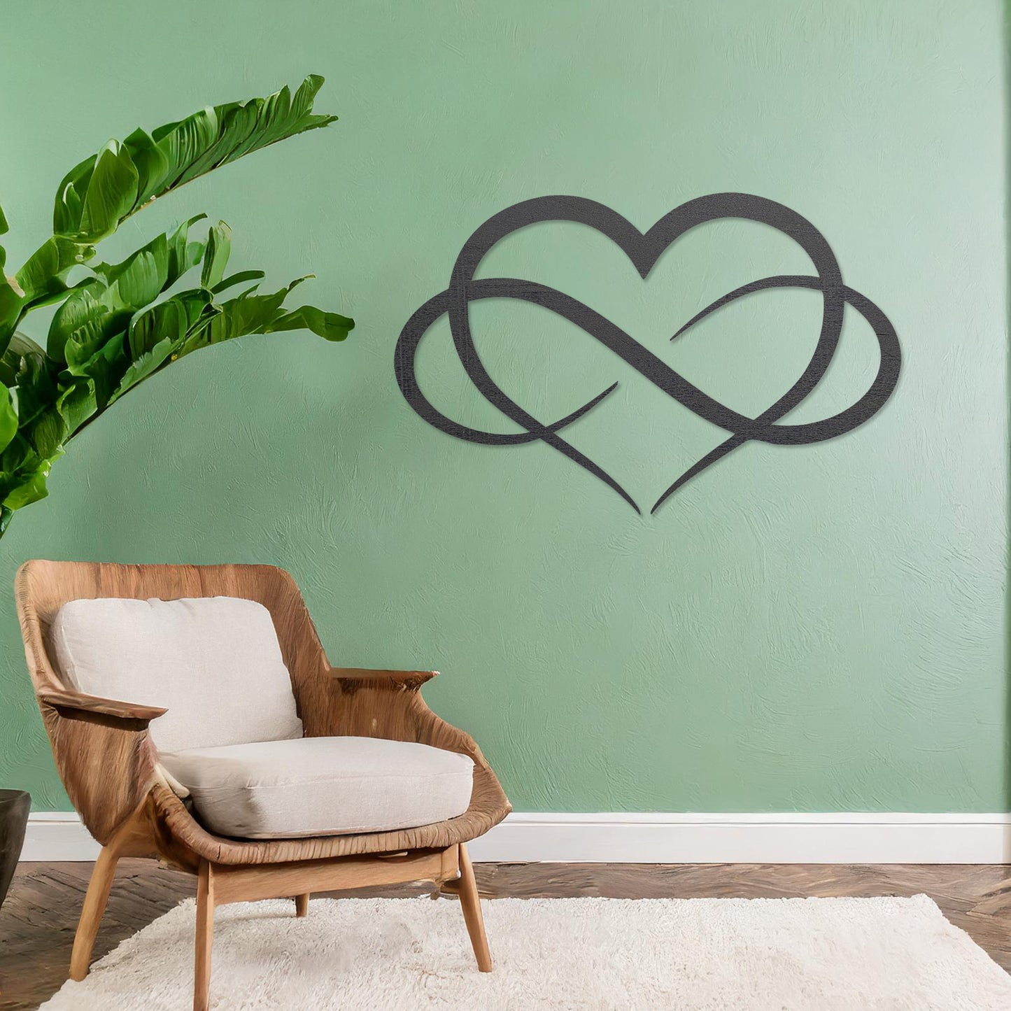 Wooden Love Heart Wall Art Modern Home Decoration Infinity Heart Bedroom Art