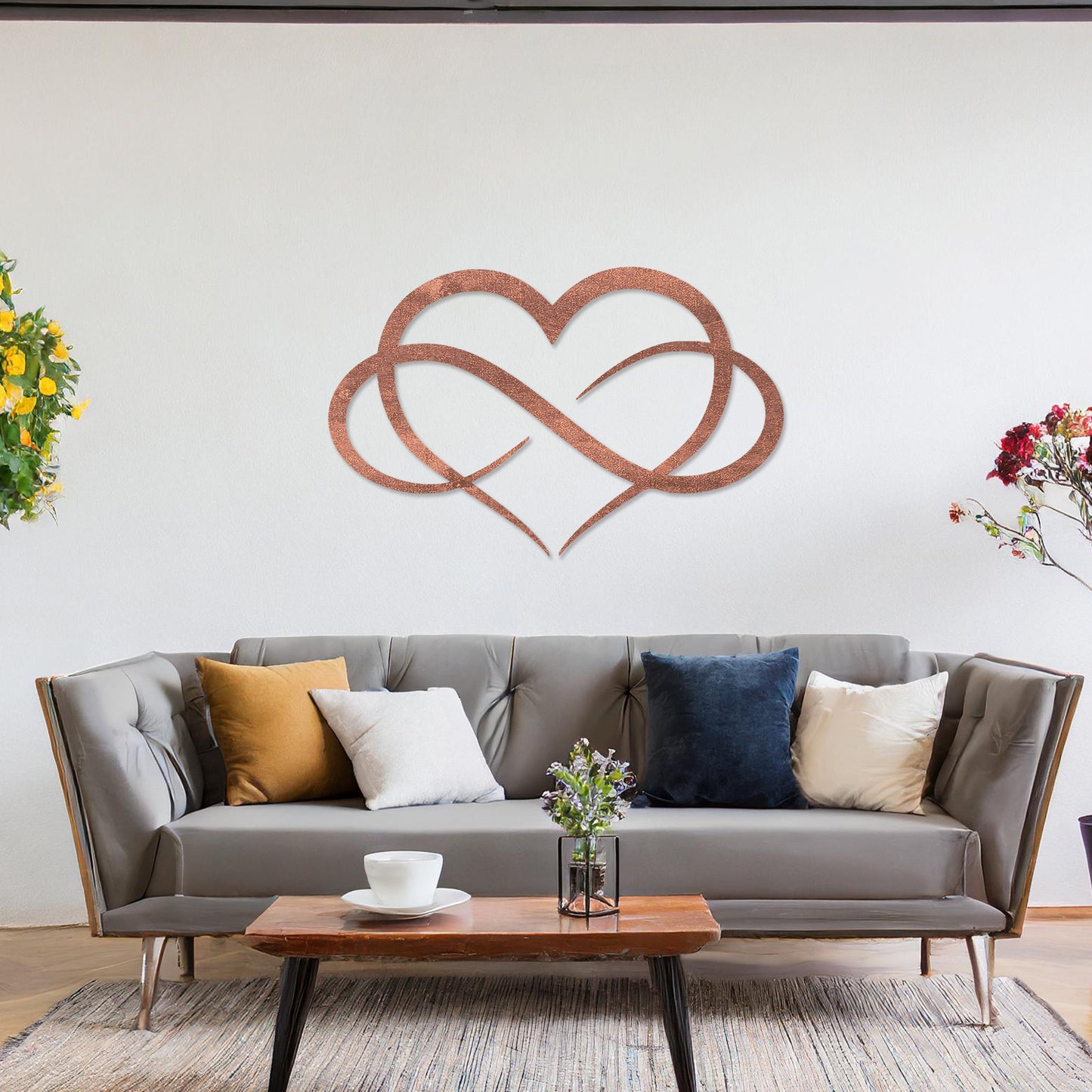 Wooden Love Heart Wall Art Modern Home Decoration Infinity Heart Bedroom Art