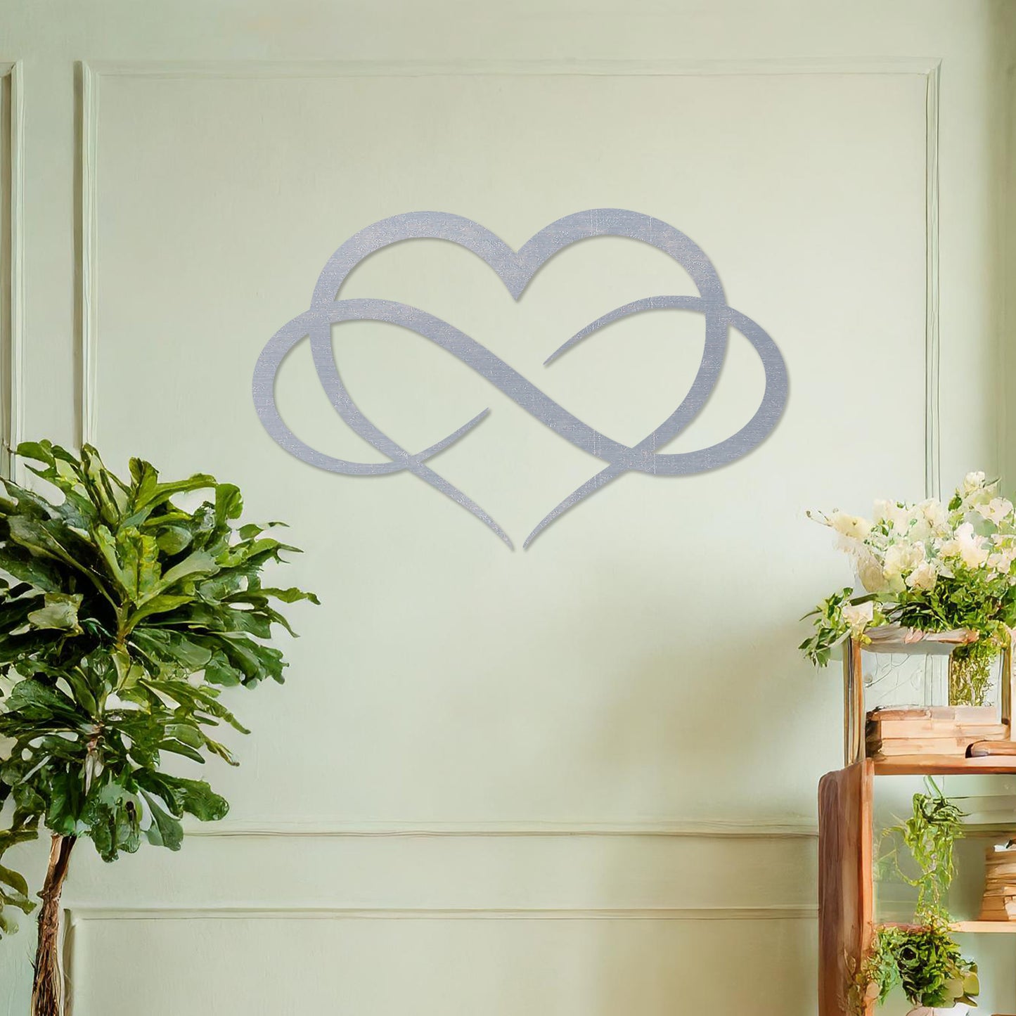 Wooden Love Heart Wall Art Modern Home Decoration Infinity Heart Bedroom Art