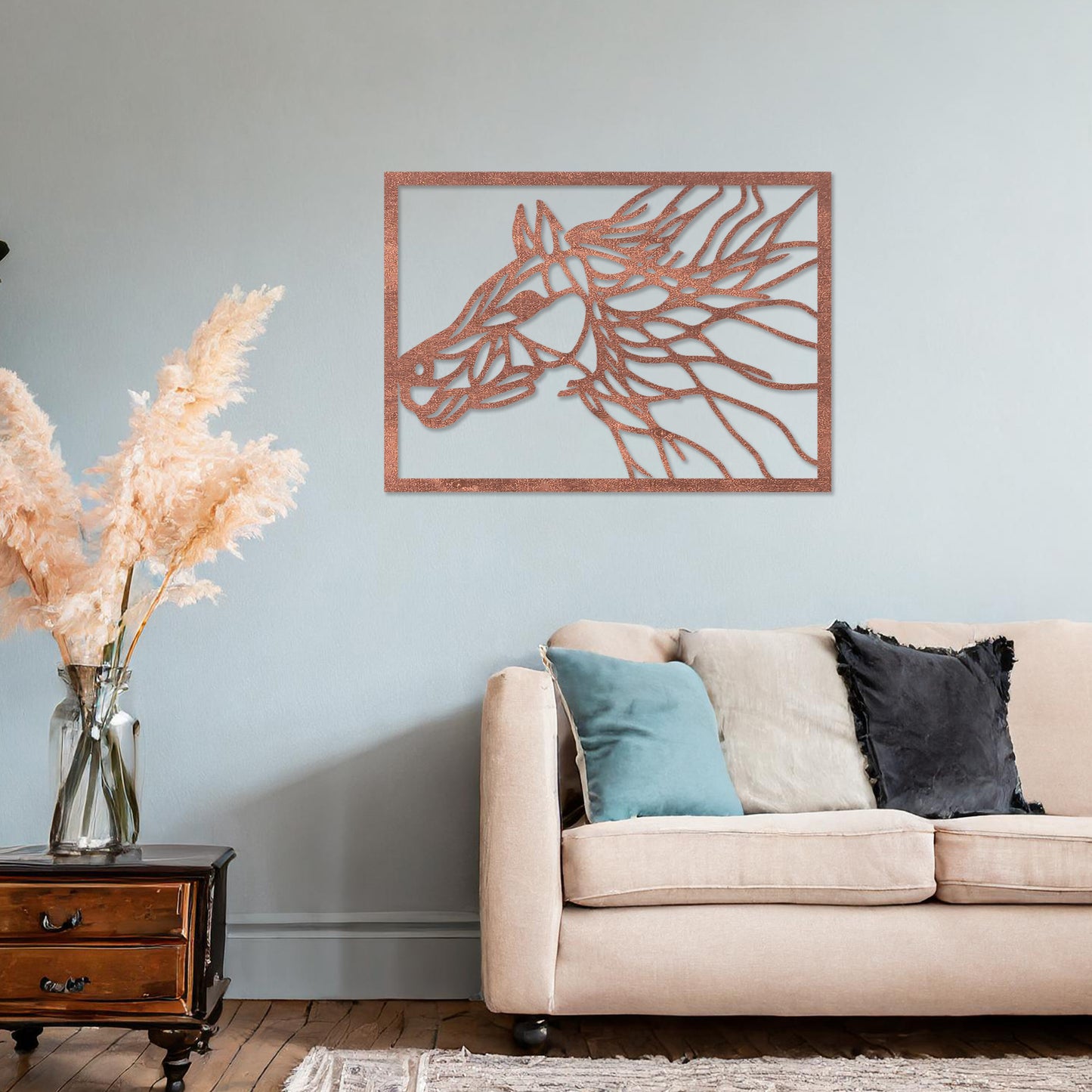 Wooden Horse Head Wall Art; Elegant Equestrian Hanging Decor, Stable Ambience