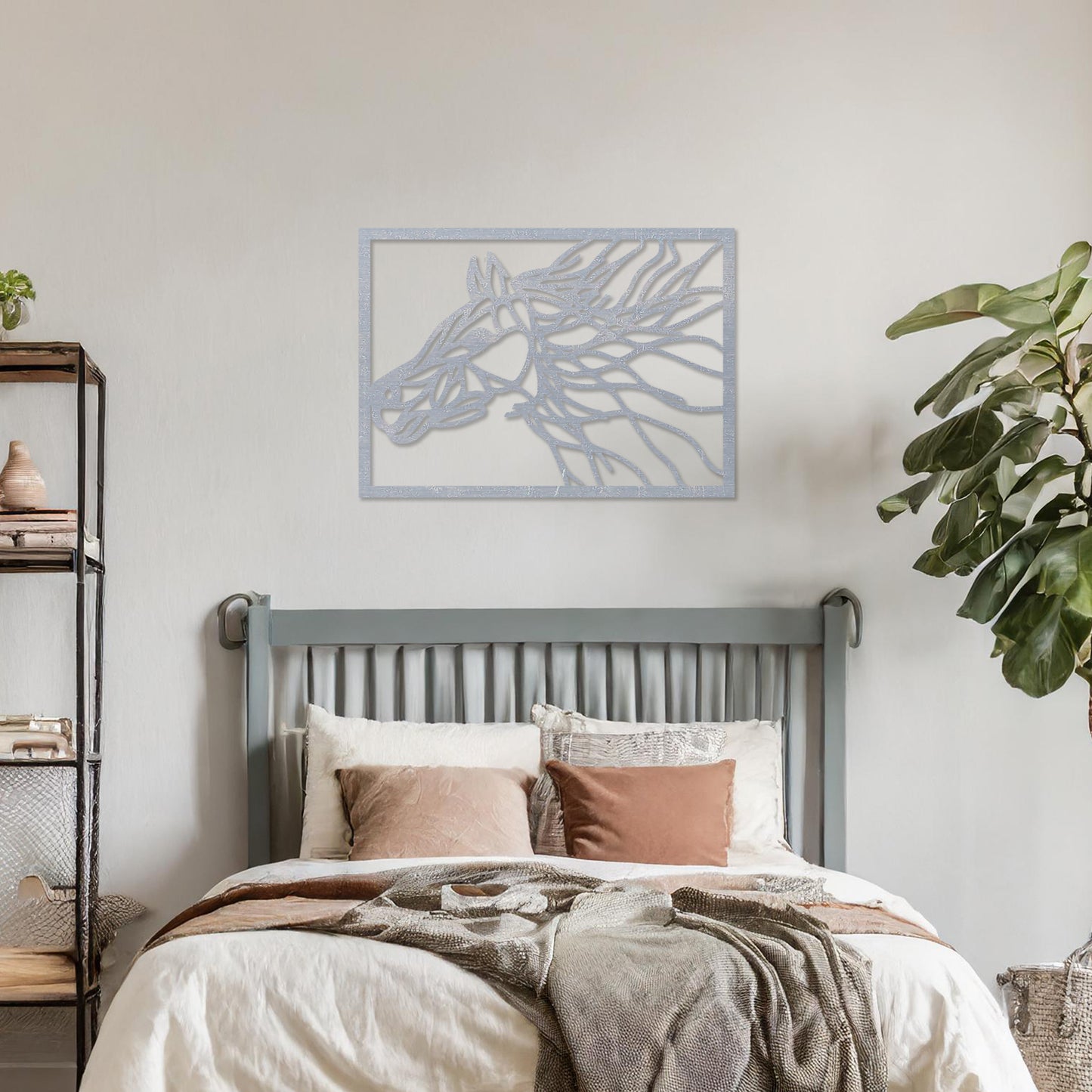 Wooden Horse Head Wall Art; Elegant Equestrian Hanging Decor, Stable Ambience