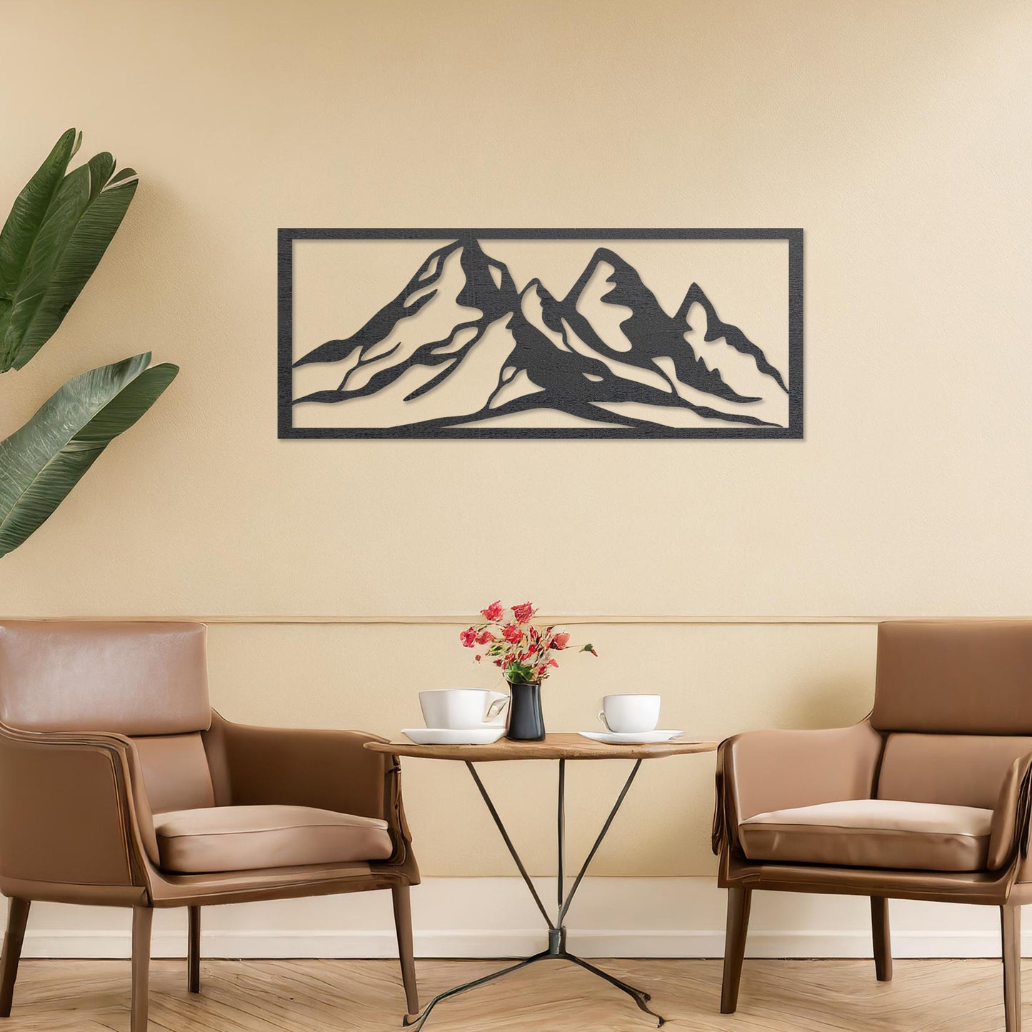 Wooden Mountains Wall Art Hanging Modern Home Contemporary Art