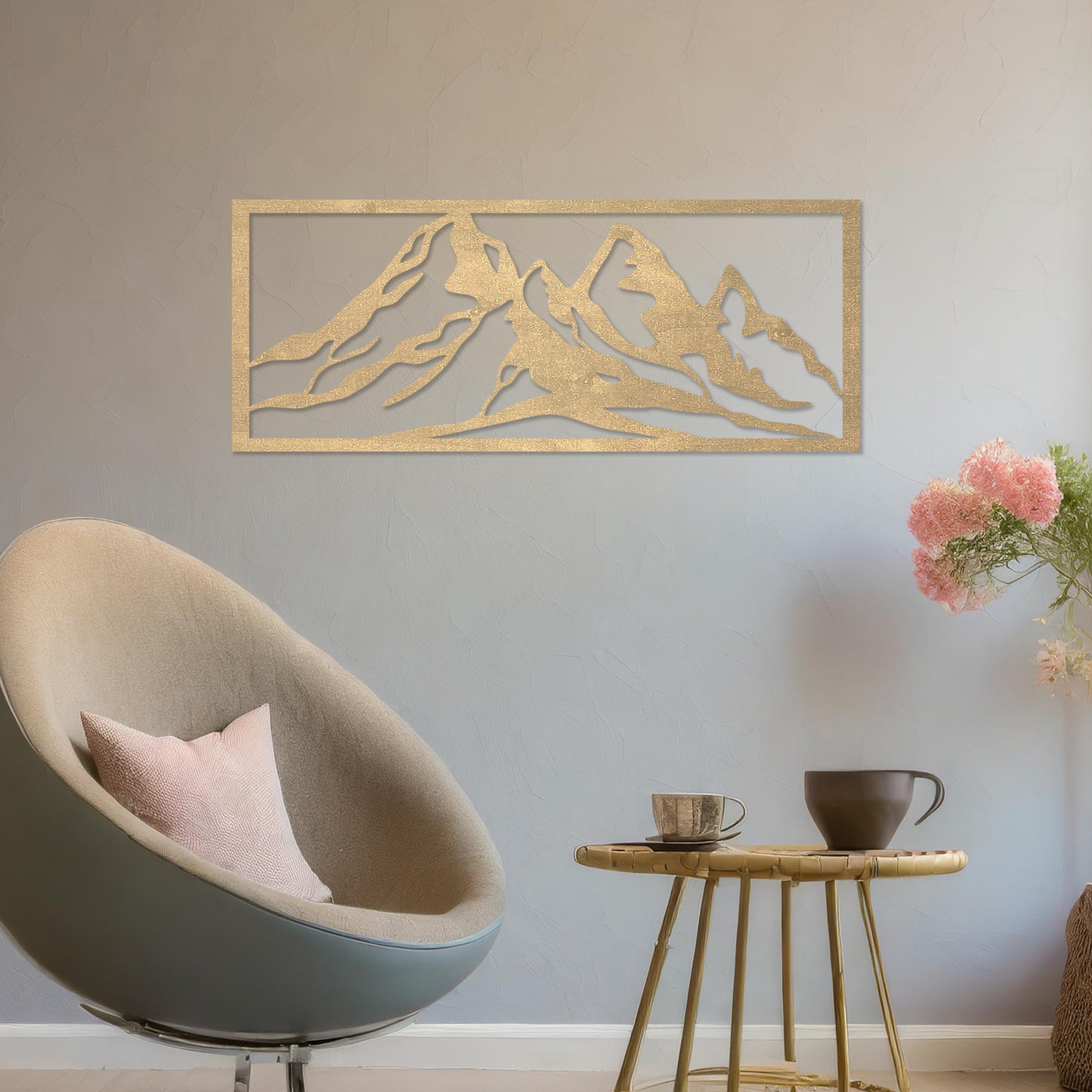 Wooden Mountains Wall Art Hanging Modern Home Contemporary Art