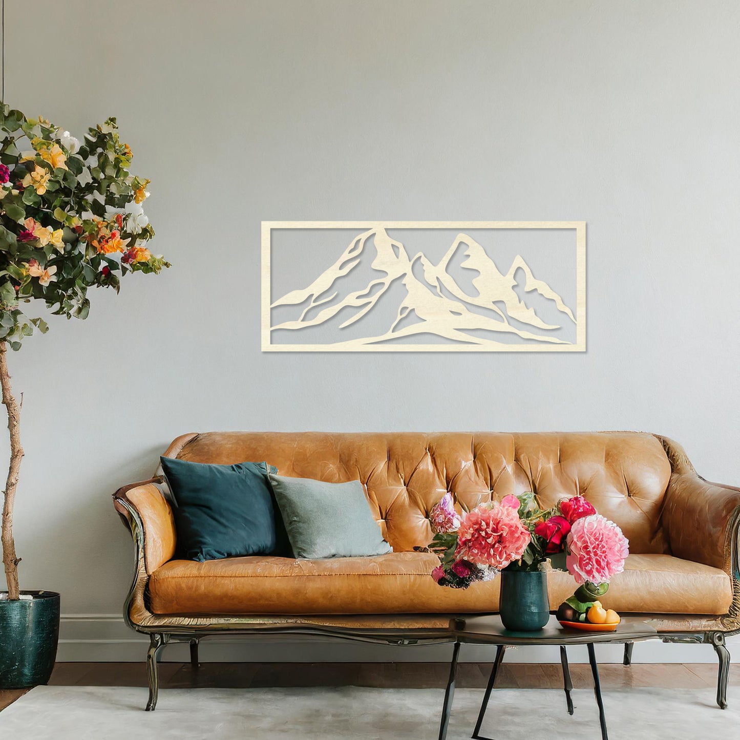 Wooden Mountains Wall Art Hanging Modern Home Contemporary Art