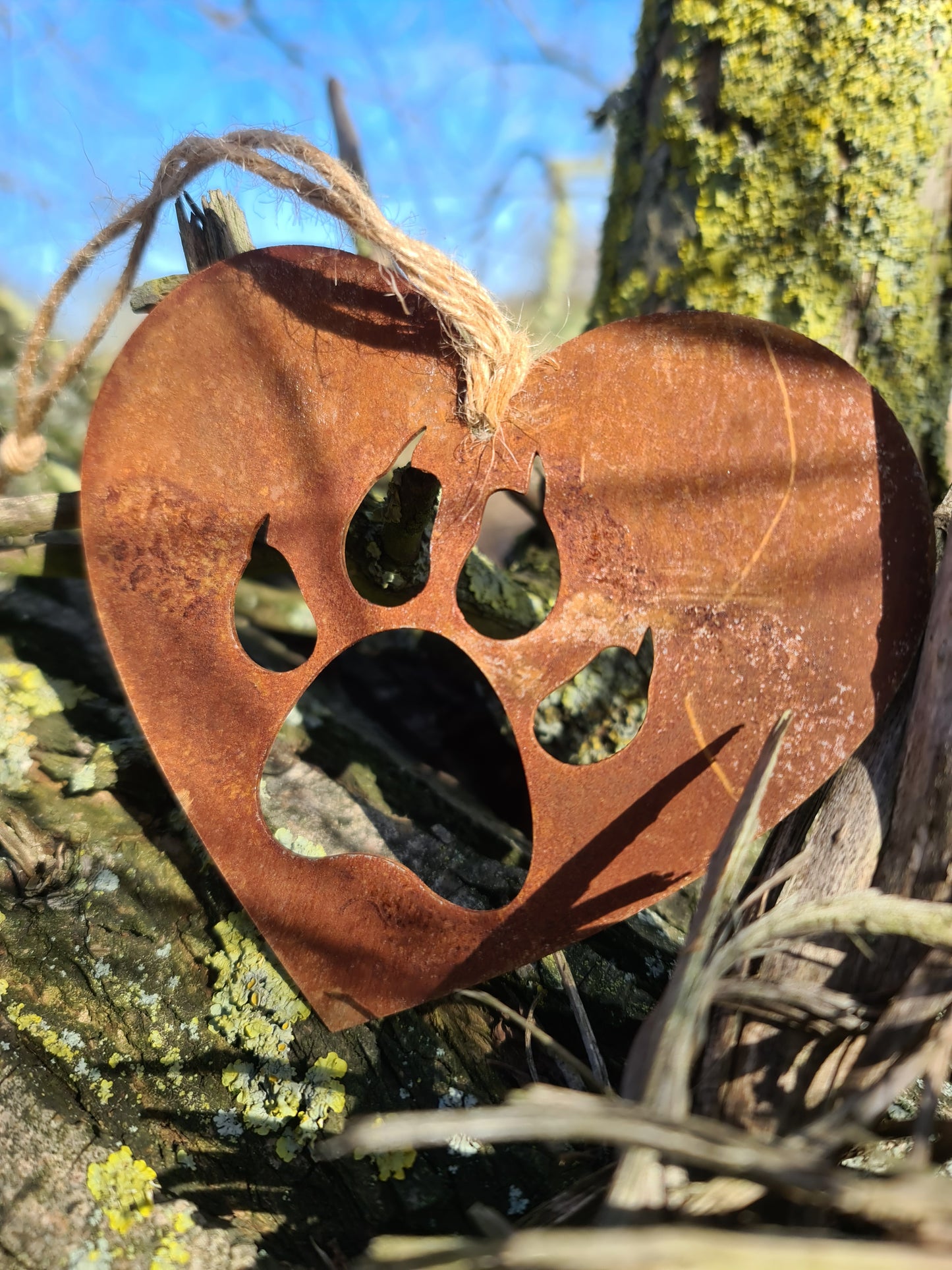 Cat Pet Memorial Rustic Hanging Love Heart Plaque Kitten Ornament