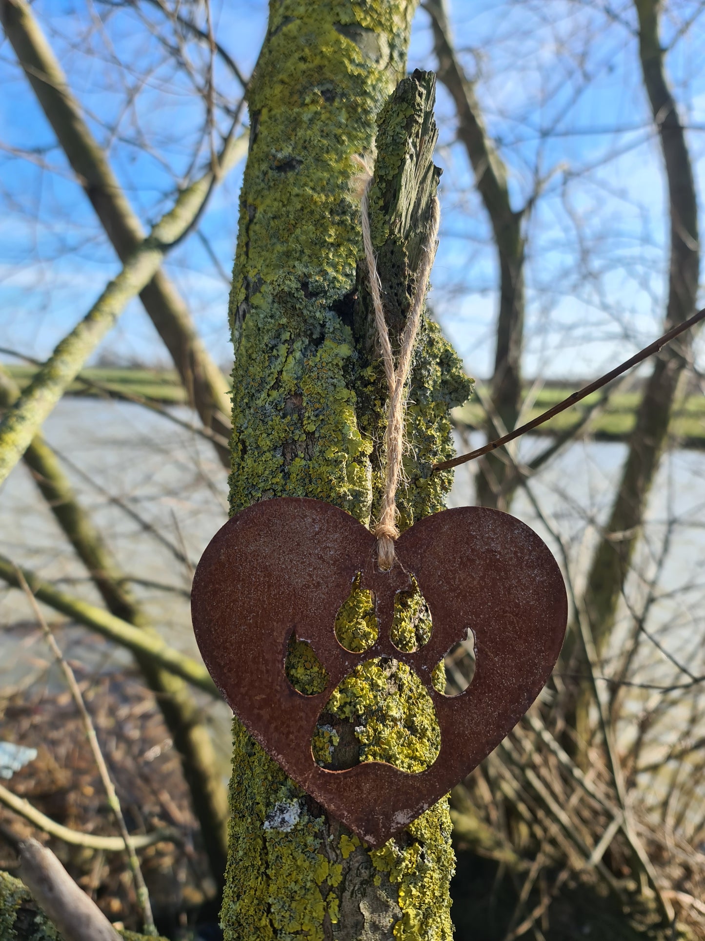 Cat Pet Memorial Rustic Hanging Love Heart Plaque Kitten Ornament