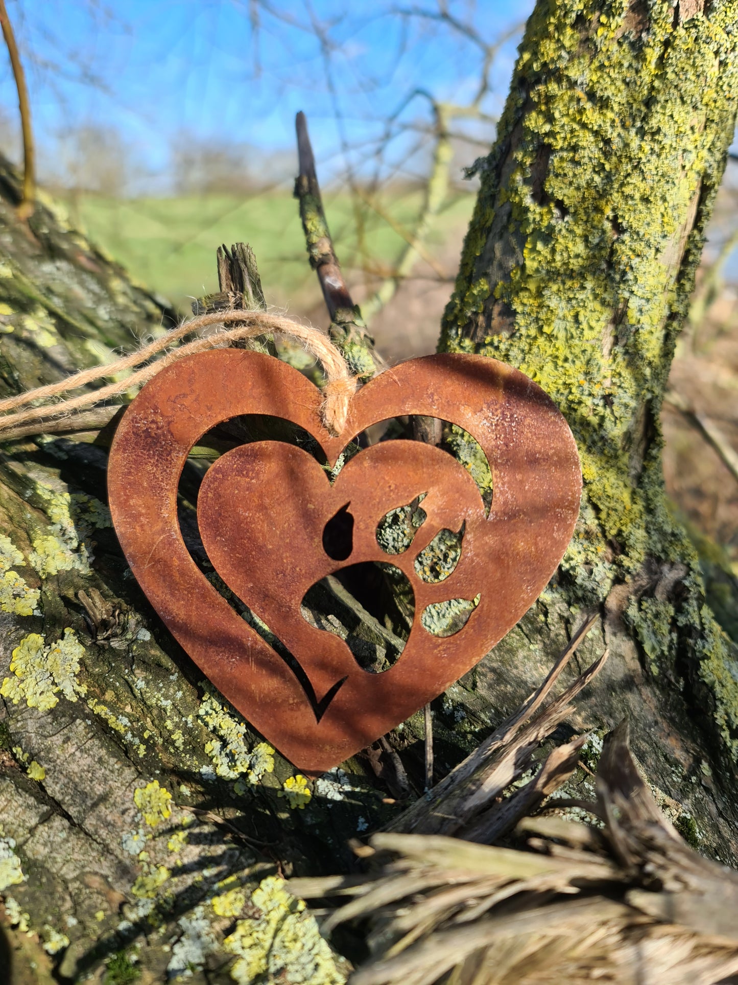 Cat Pet Memorial Rustic Hanging| Love Heart Plaque