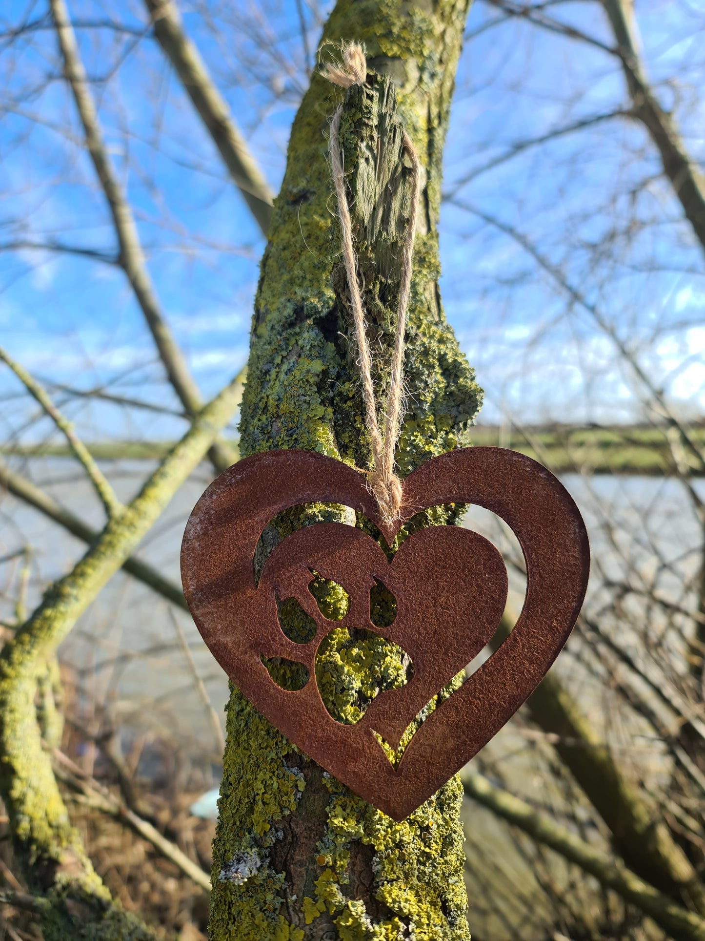 Cat Pet Memorial Rustic Hanging| Love Heart Plaque