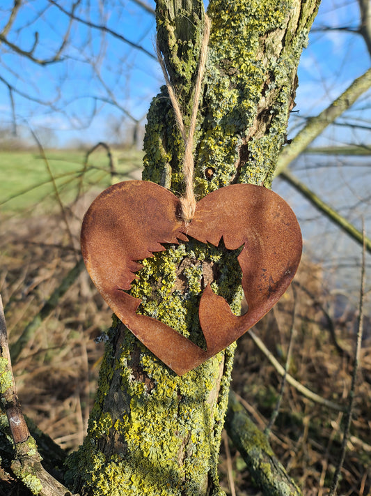 Horse Equestrian Pet Memorial Rustic Hanging Love Heart Plaque