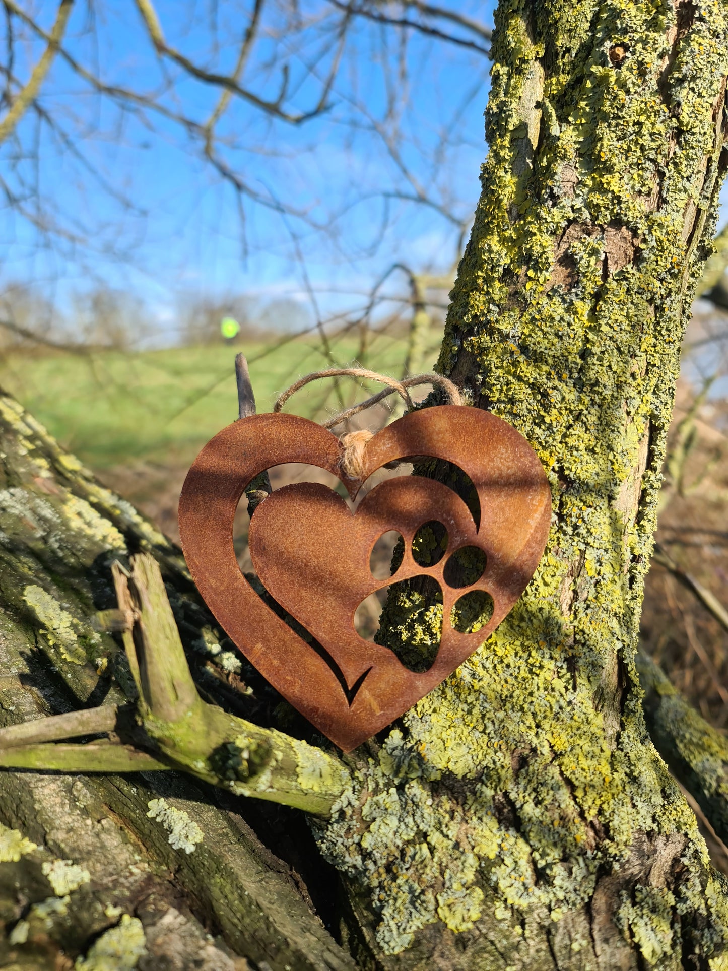 Dog Pet Memorial Rustic Hanging Love Heart Plaque Puppy Ornament