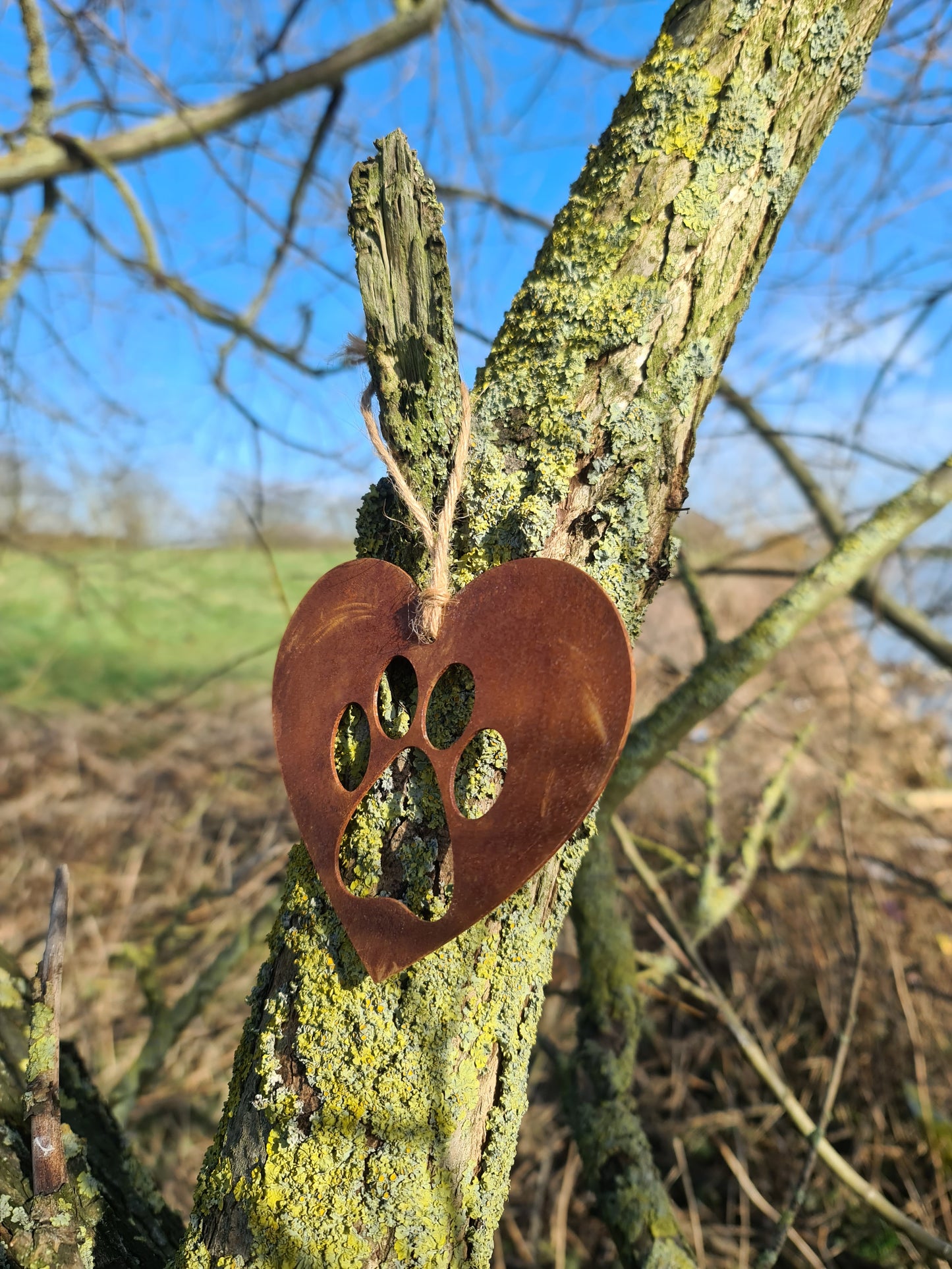 Dog Pet Memorial Rustic Hanging Love Heart Plaque Puppy Ornament