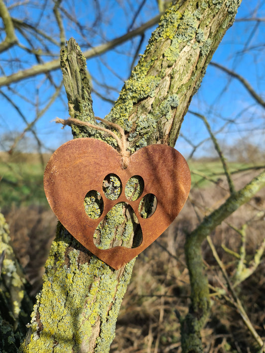 Dog Pet Memorial Rustic Hanging Love Heart Plaque Puppy Ornament