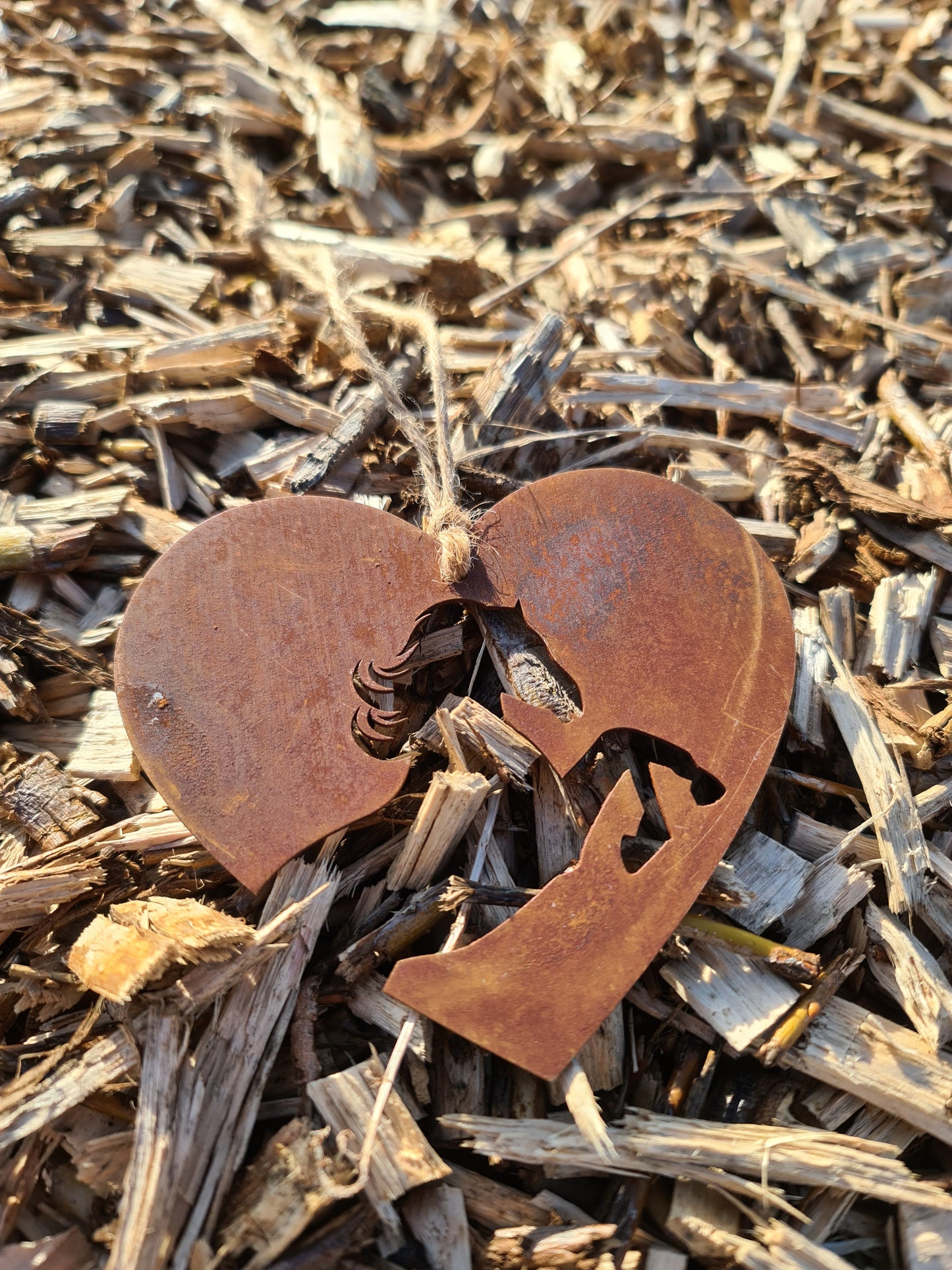 Horse Equestrian Pet Memorial Rustic Hanging Love Heart Plaque