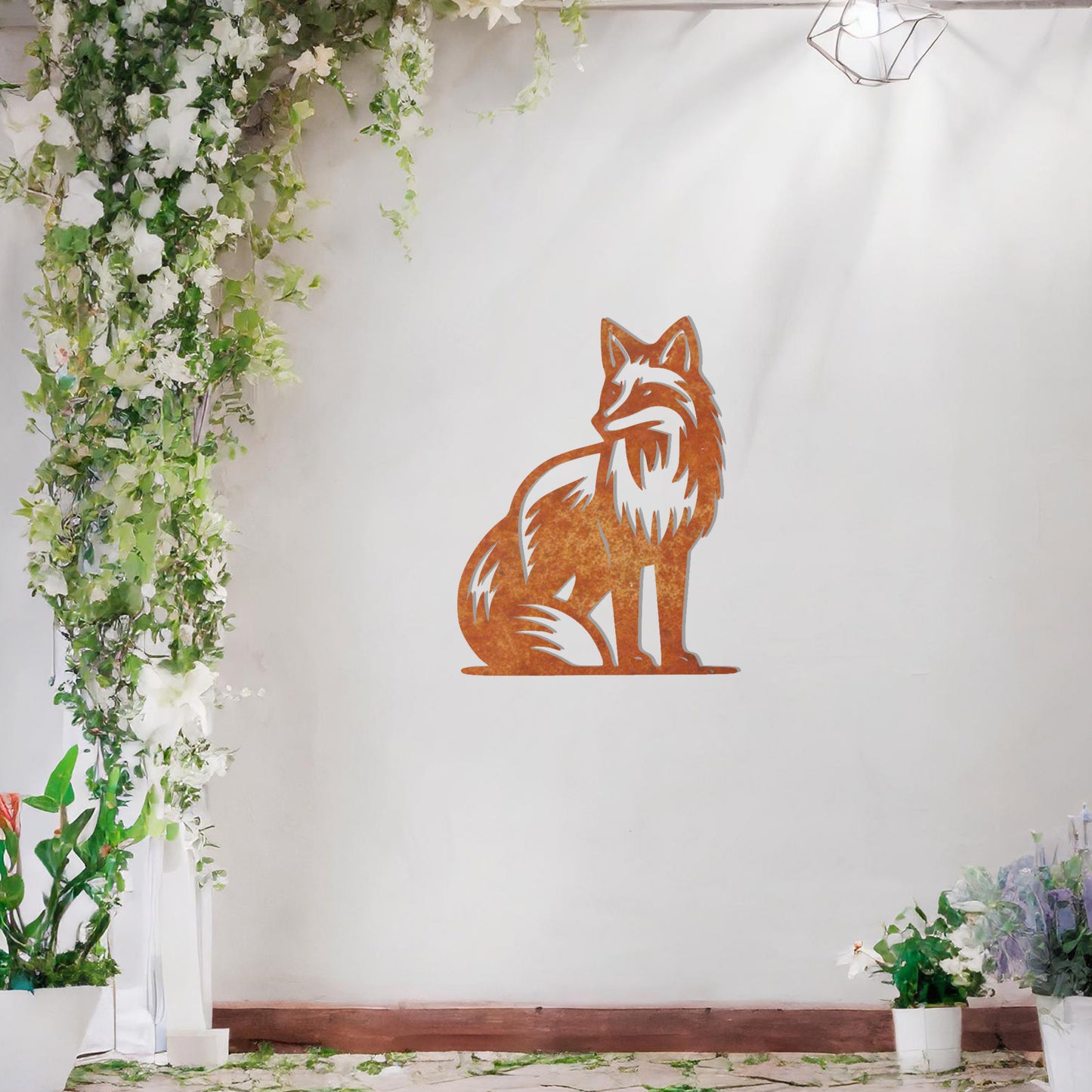 Serene Fox Metal Wall Art - Unique Gift for Garden and Home Decor