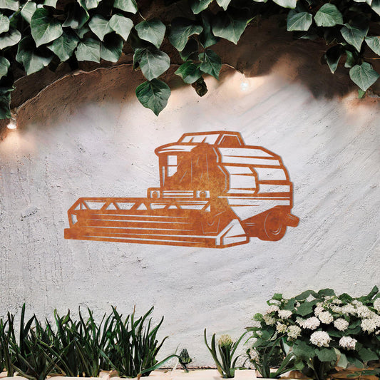 Combine Harvester Metal Wall Art - Agricultural Decor Gift for Farmer