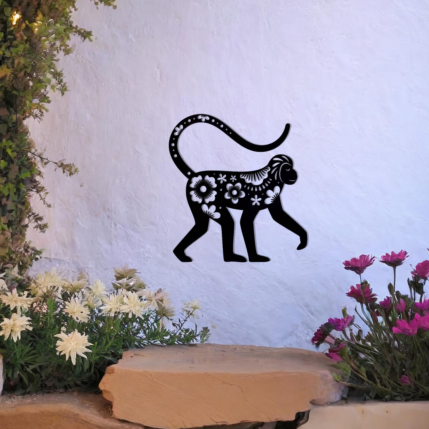 Playful Monkey Metal Wall Art - Vibrant Gift for Garden and Indoor Decor