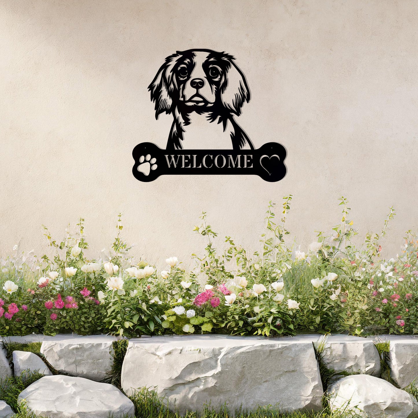 Cavalier King Charles Spaniel Metal Sign - Dog Welcome Sign Gift