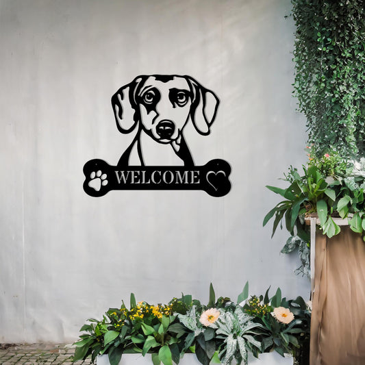 Dachshund Welcome Metal Sign - Ideal Gift for Dog Owners, Decorative Wall