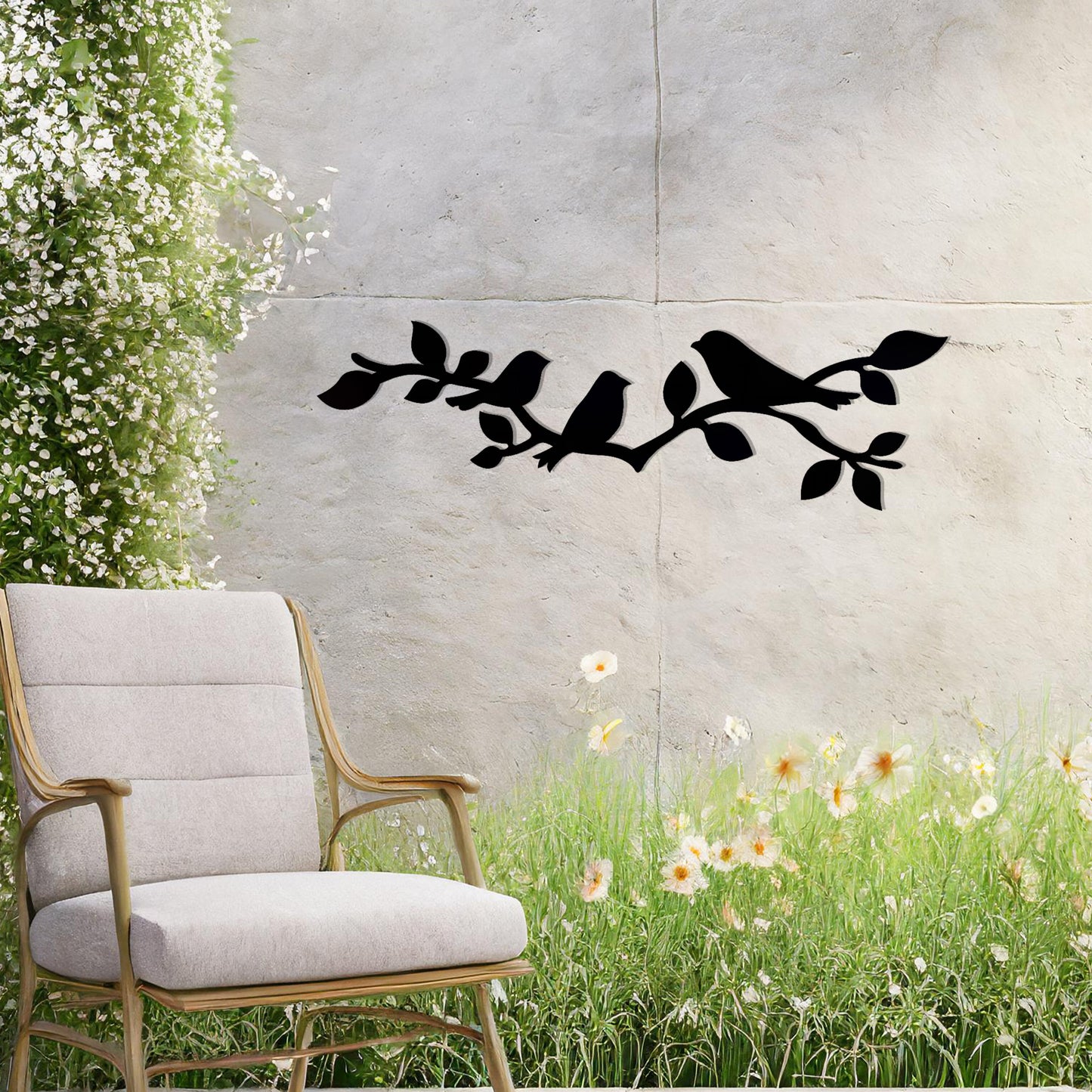 Birds on a Branch Metal Wall Art - Charming Garden Decor and Unique Gift