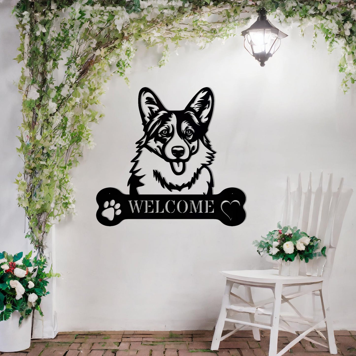 Pembroke Welsh Corgi Metal Sign - Dog Welcome Wall Art