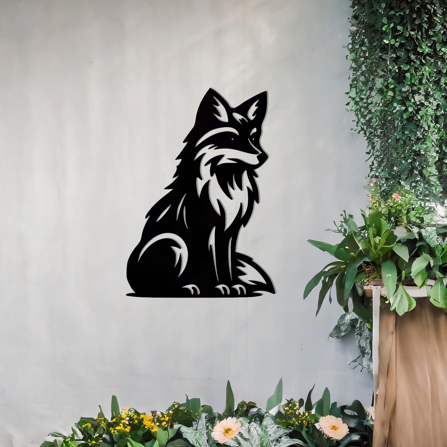 Sitting Fox Metal Wall Art - Perfect Gift for Animal Lovers and Home Decor