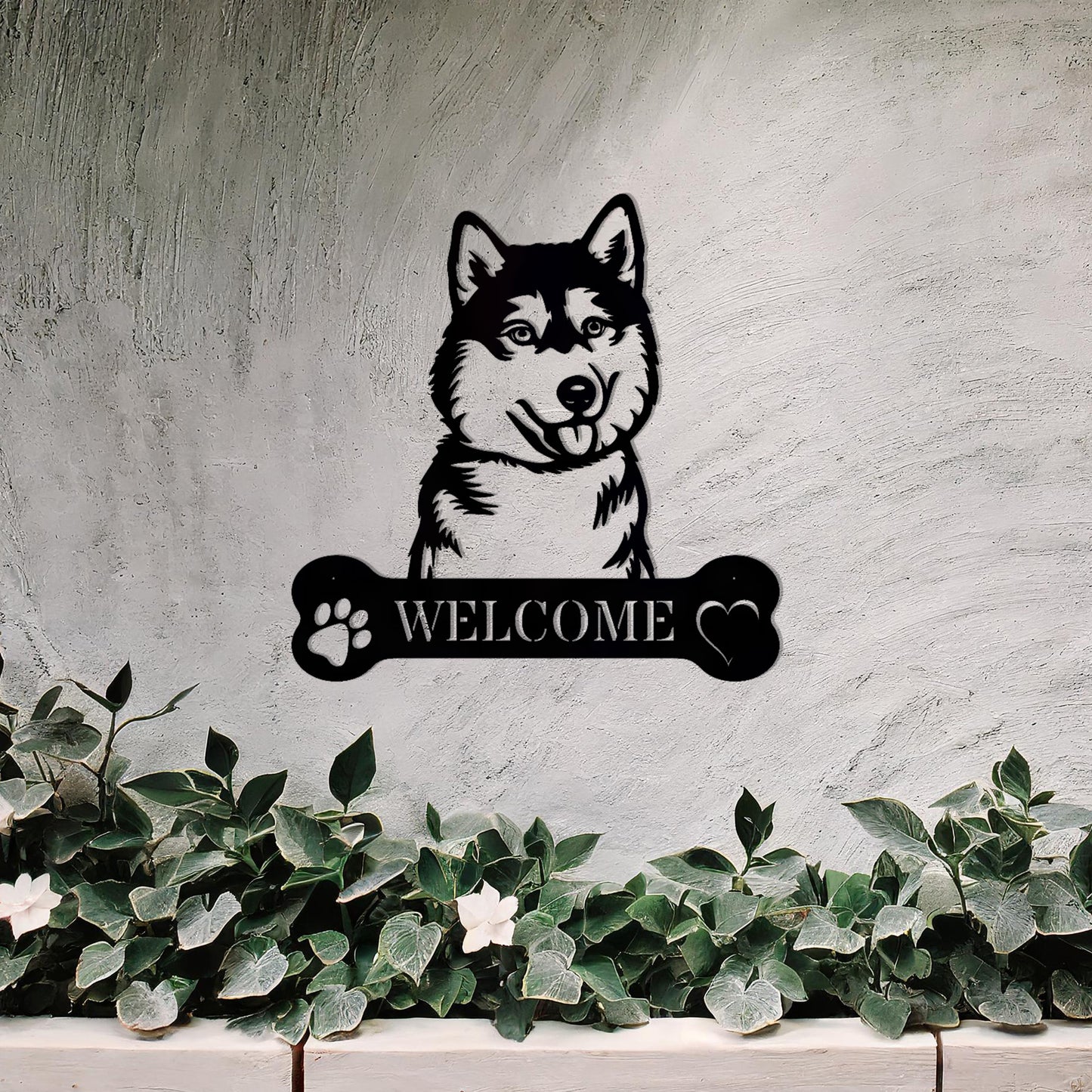 Siberian Husky Metal Sign - Custom Dog Name Welcome Wall Art Gift