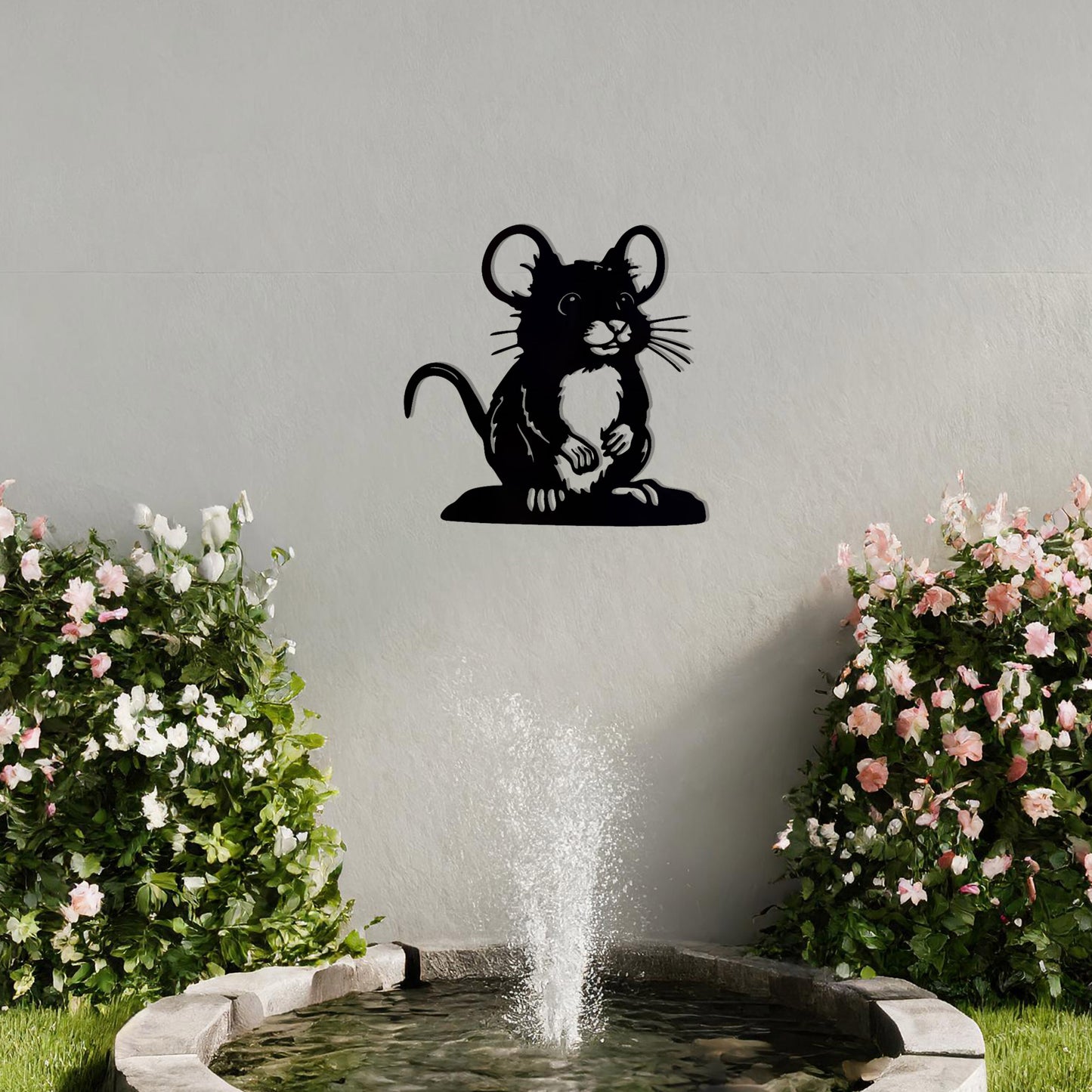 Adorable Mouse Metal Wall Art - Whimsical Garden Decor Gift for Mom