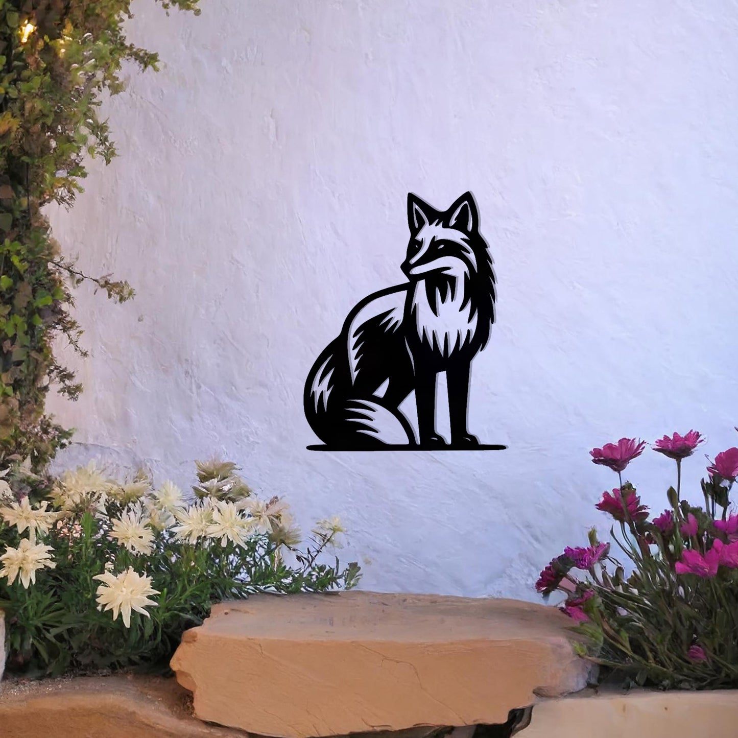 Serene Fox Metal Wall Art - Unique Gift for Garden and Home Decor