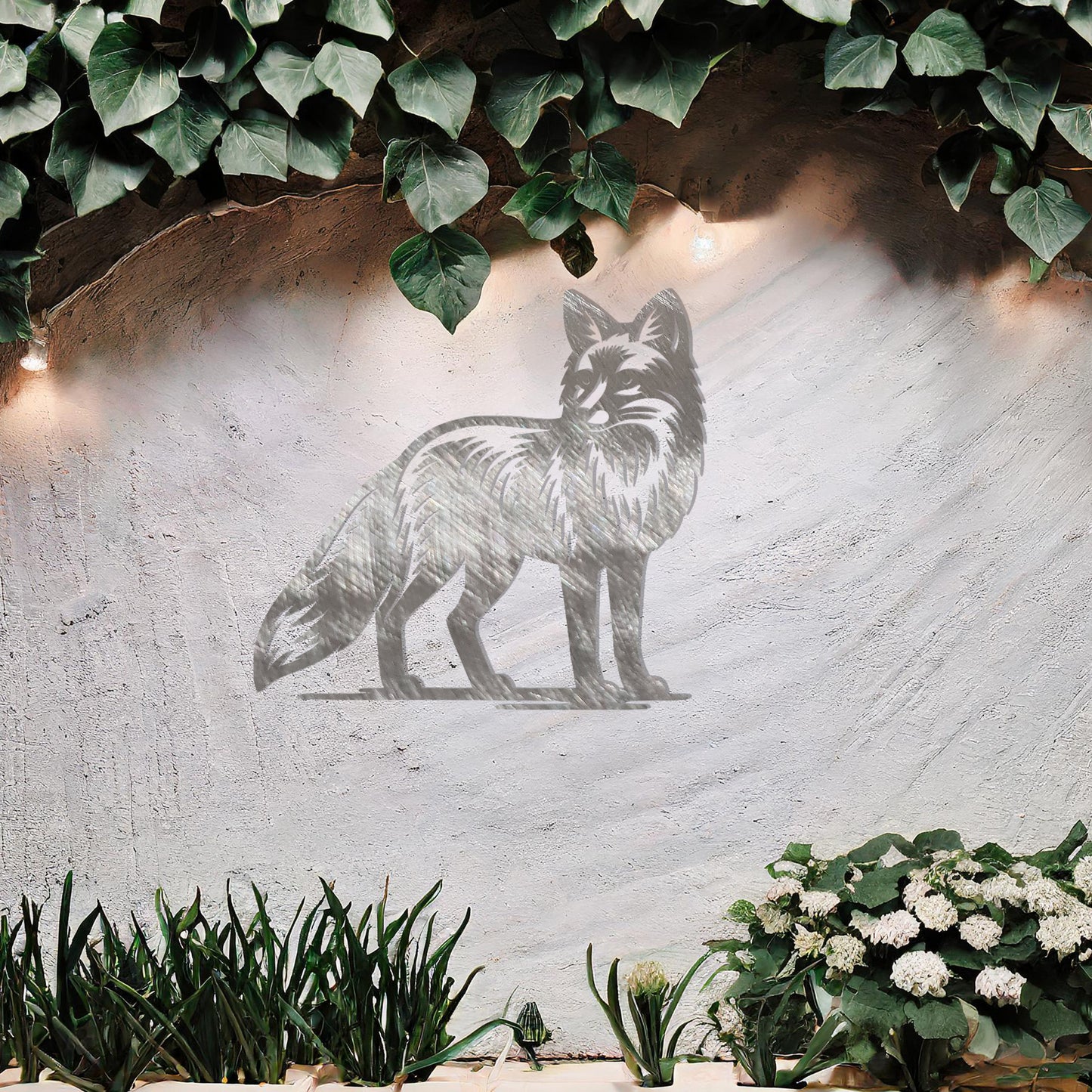 Majestic Fox Metal Wall Art - Elegant Garden Decor Gift for Her