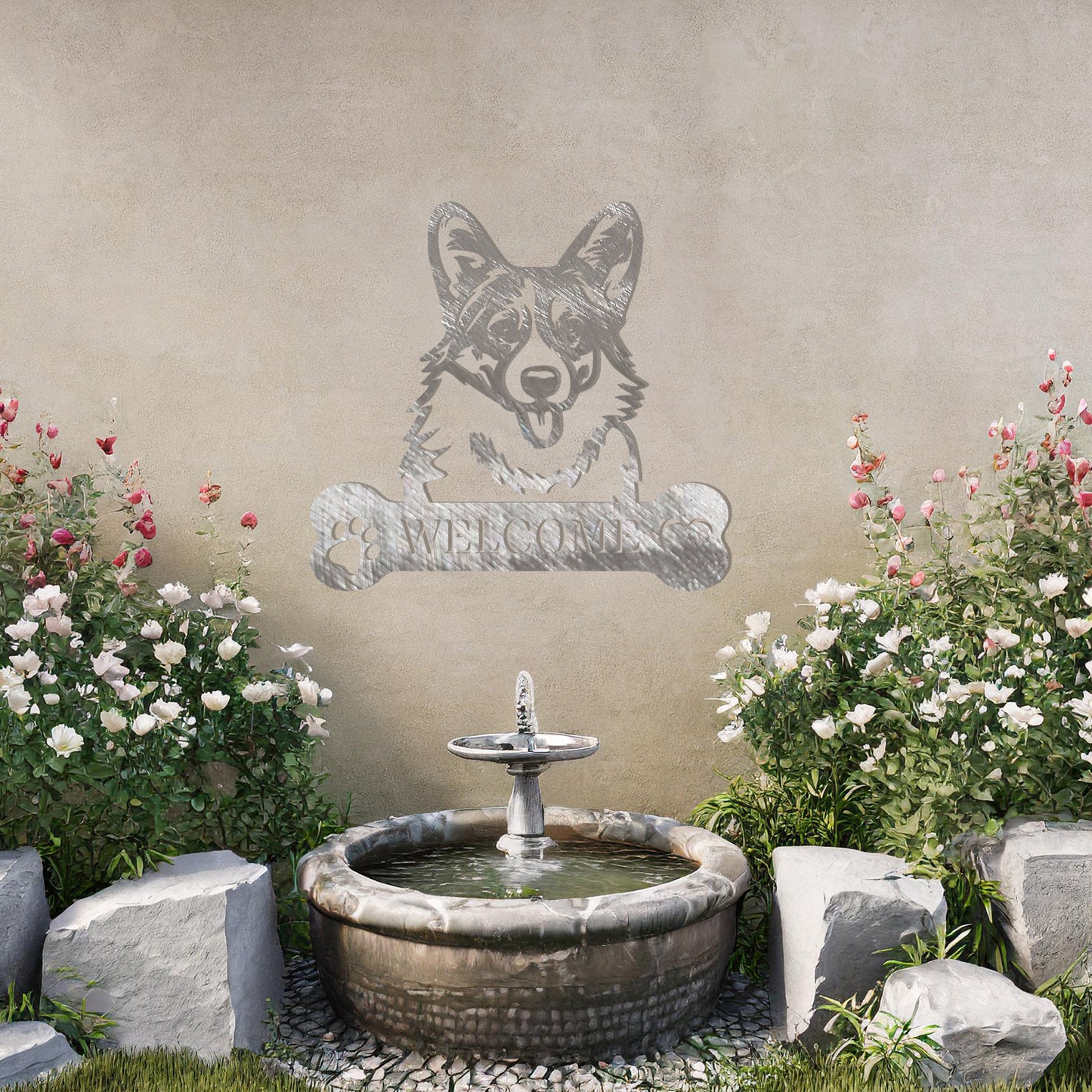 Pembroke Welsh Corgi Metal Sign - Dog Welcome Wall Art