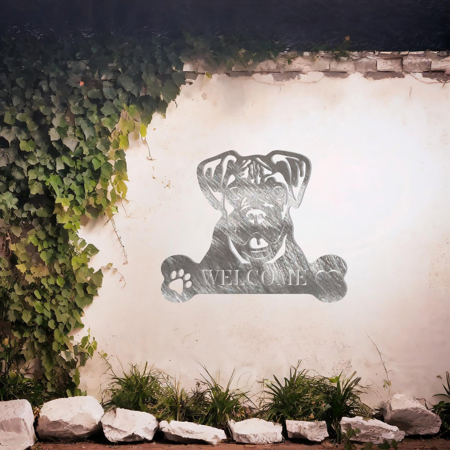 Boxer Metal Hanging Sign - Dog Welcome Sign Wall Art Gift Decor