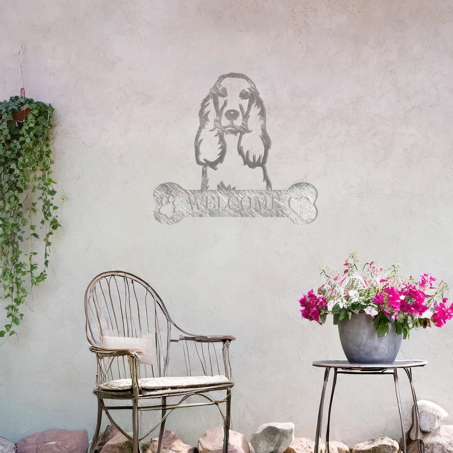 Cocker Spaniel Welcome Metal Sign - Perfect Gift for Dog Lovers