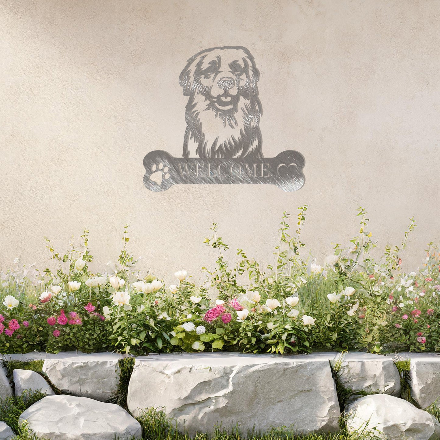 Golden Retriever Metal Sign - Dog Welcome Wall Art Gift