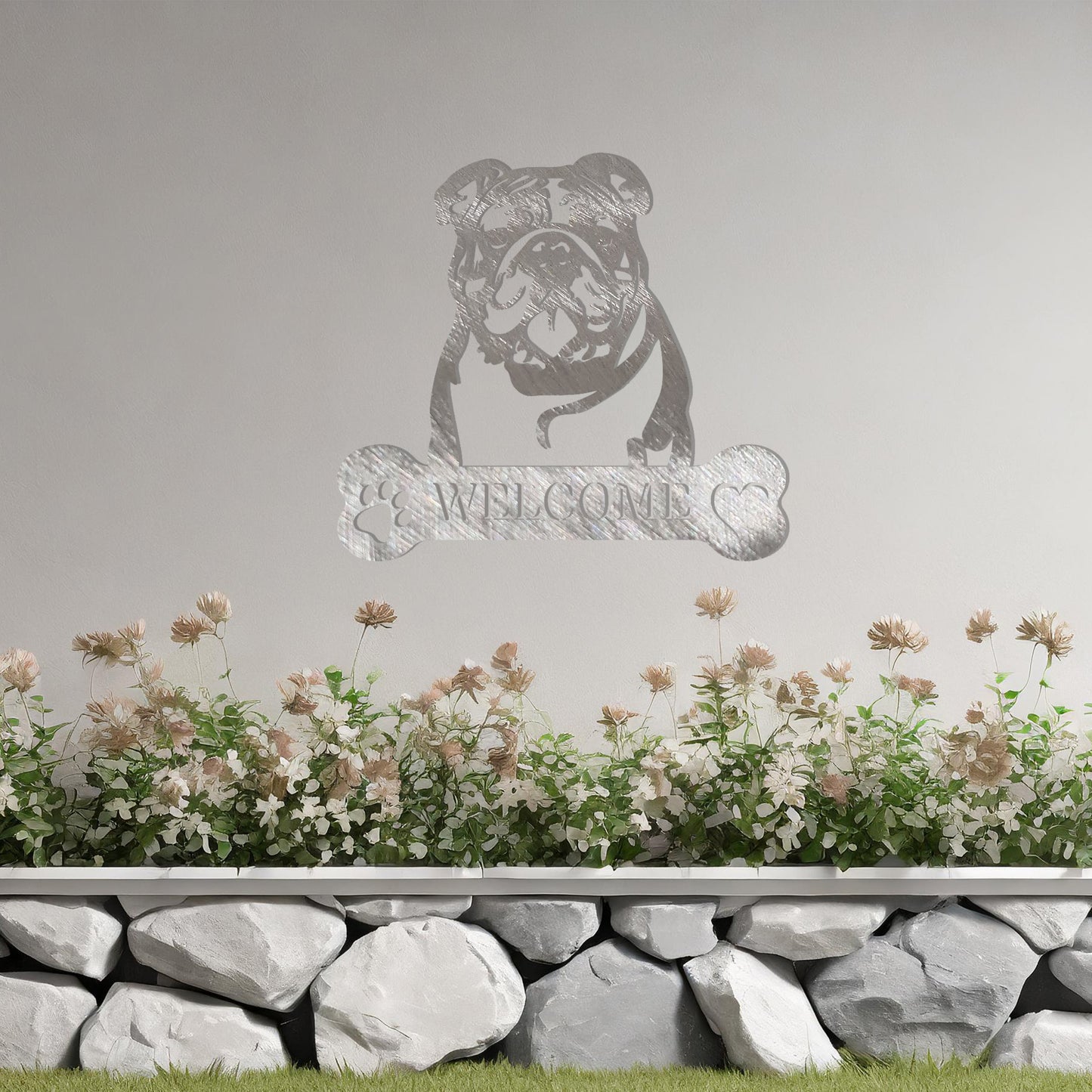 Bulldog Metal Sign - Dog Welcome Wall Art Gift Decor