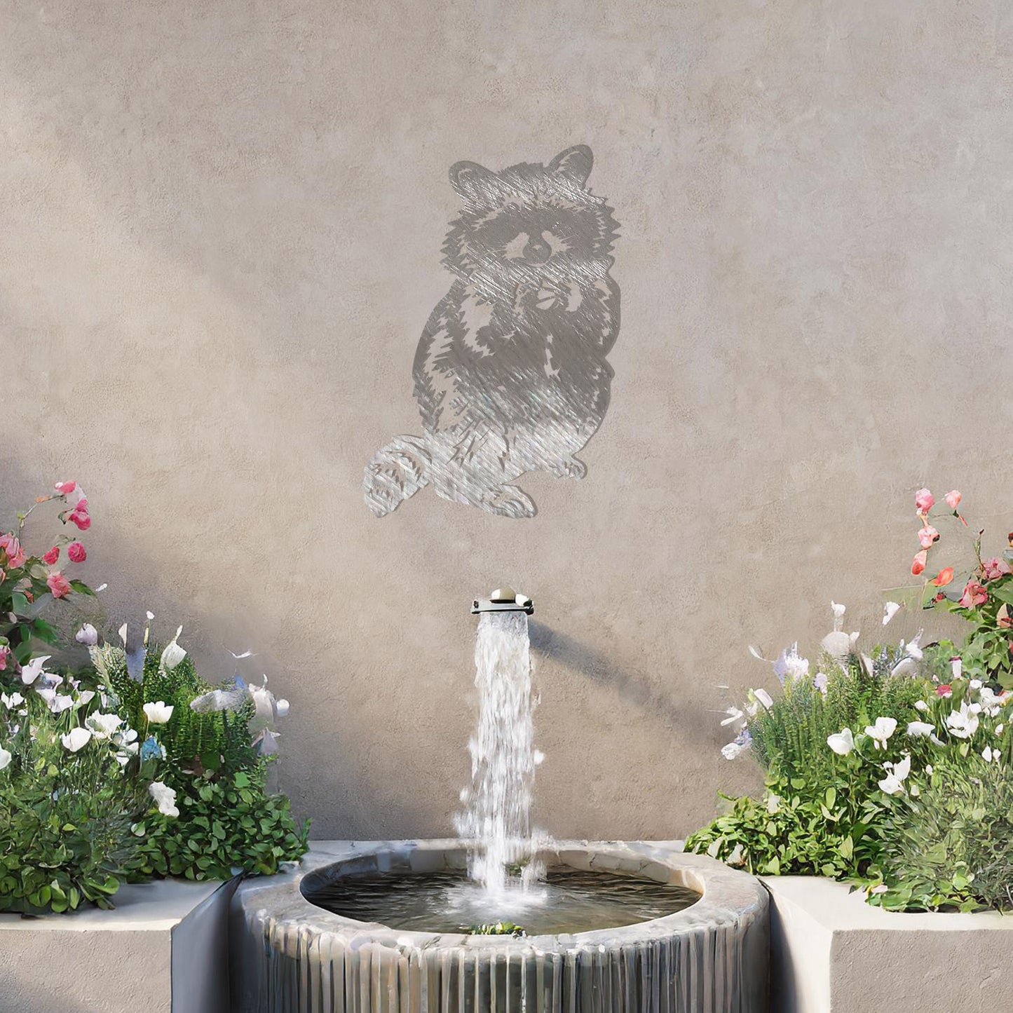 Adorable Raccoon Metal Wall Art - Whimsical Garden Decor Gift