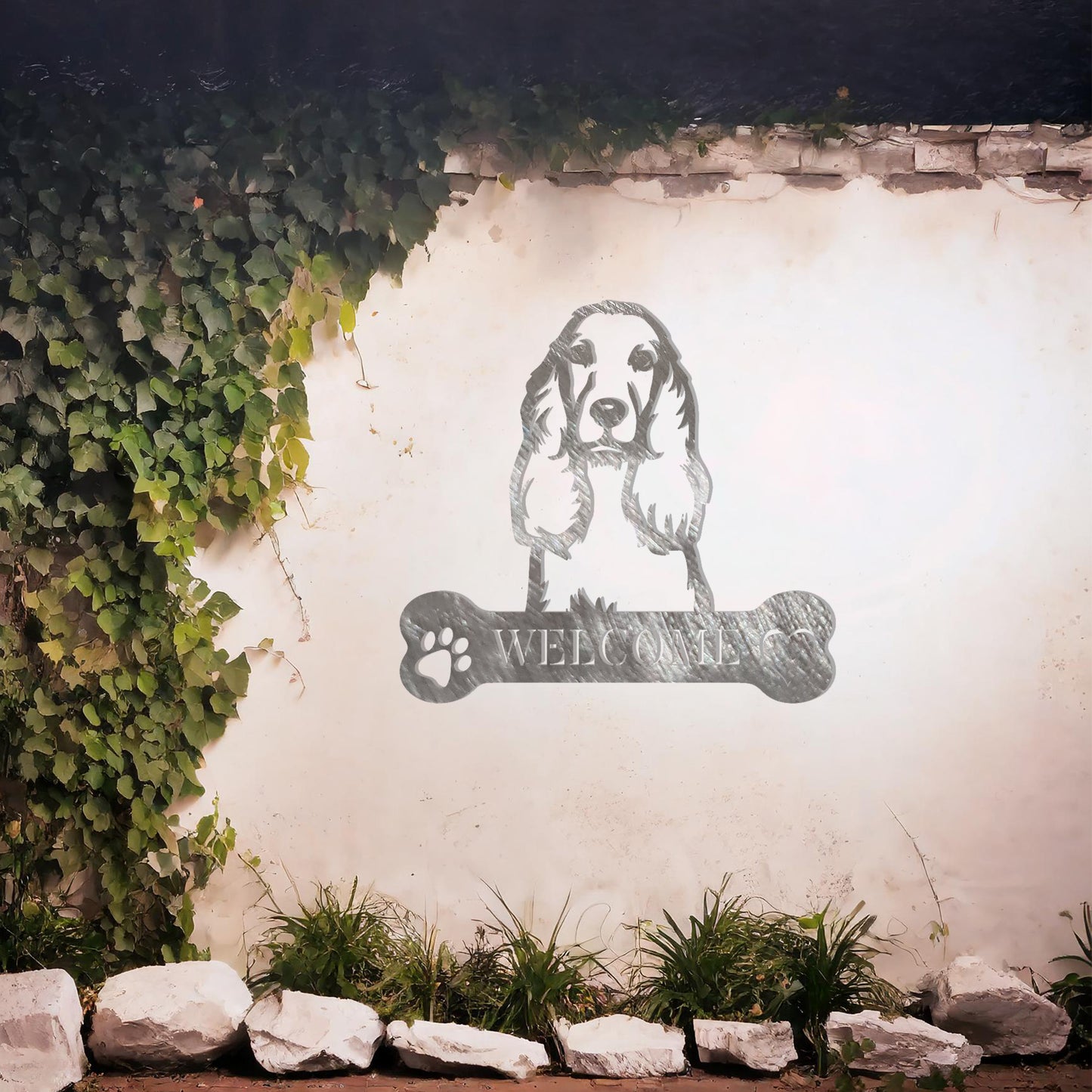 Cocker Spaniel Welcome Metal Sign - Perfect Gift for Dog Lovers