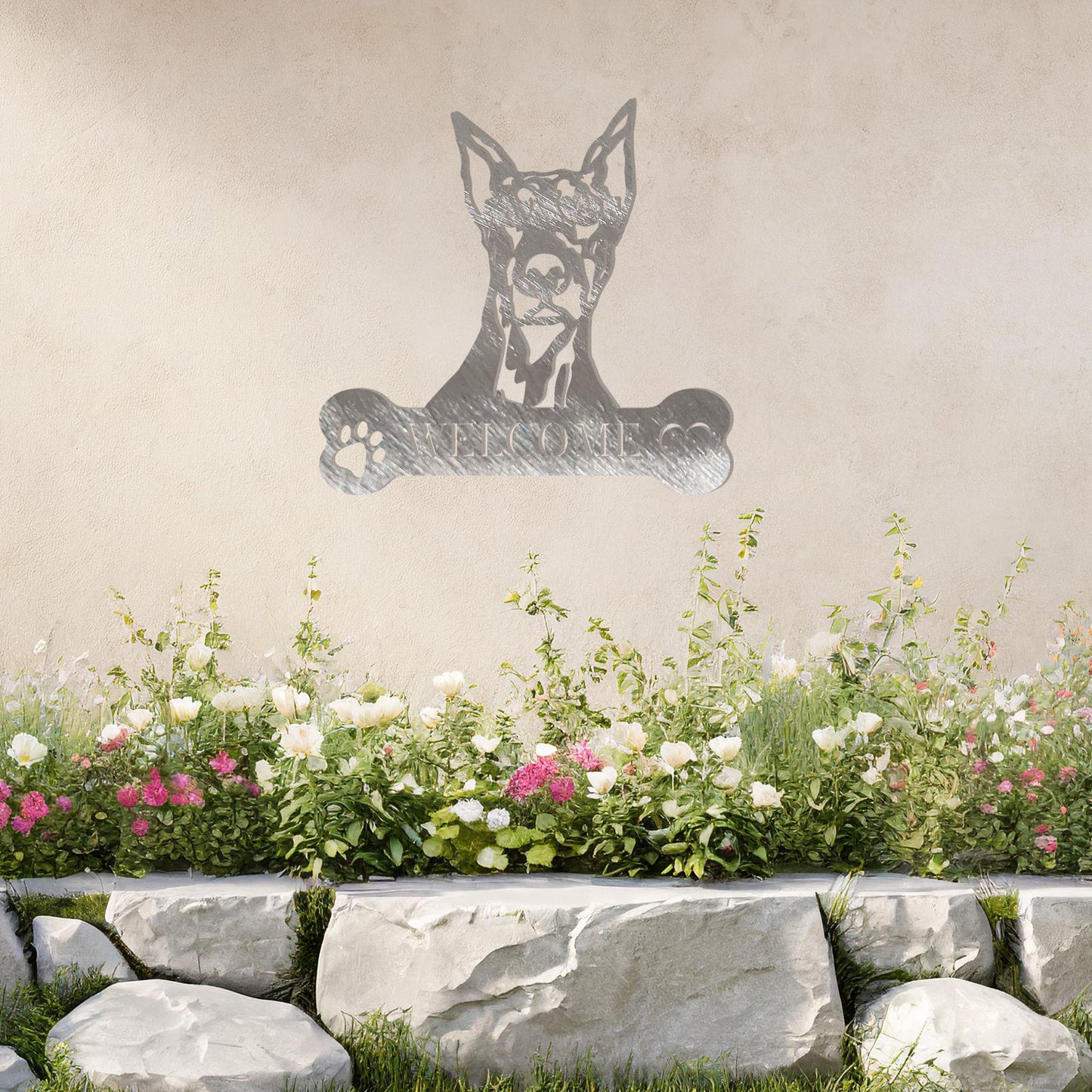 Doberman Metal Wall Sign - Dog Welcome Wall Art Gift Decor