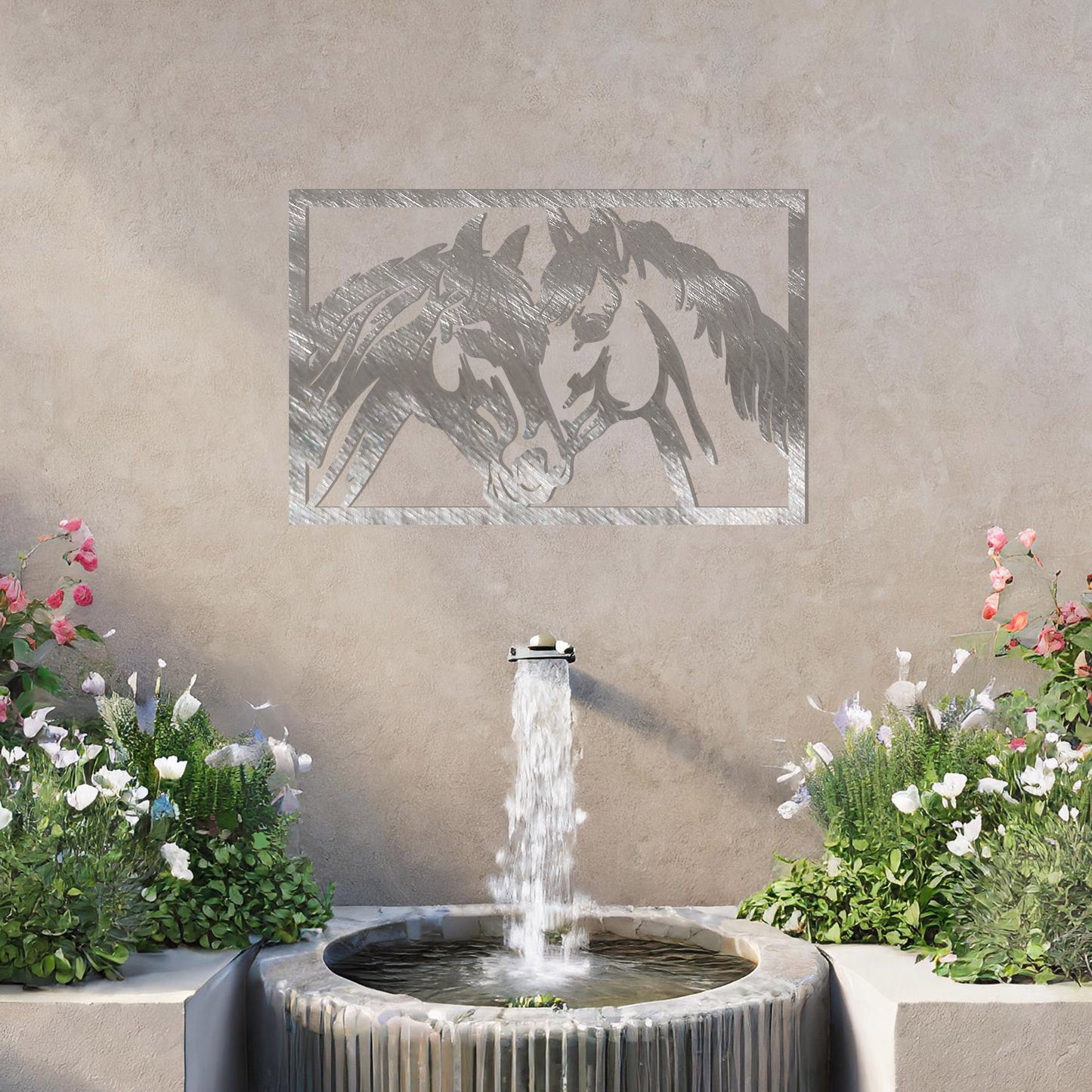 Horse Pair Metal Wall Art - Elegant Equestrian Decor Gift for Horse Lovers