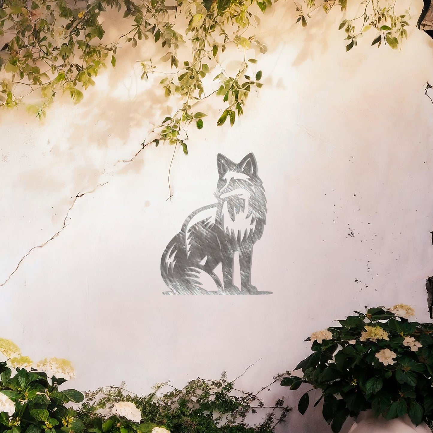 Serene Fox Metal Wall Art - Unique Gift for Garden and Home Decor