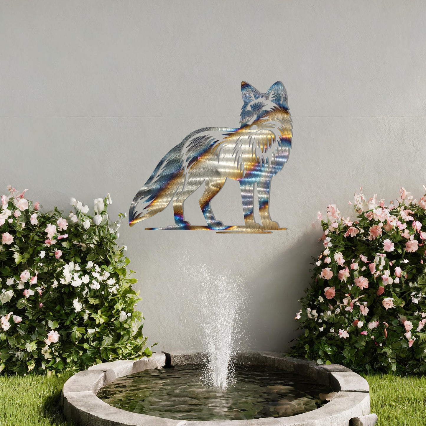 Majestic Fox Metal Wall Art - Elegant Garden Decor Gift for Her