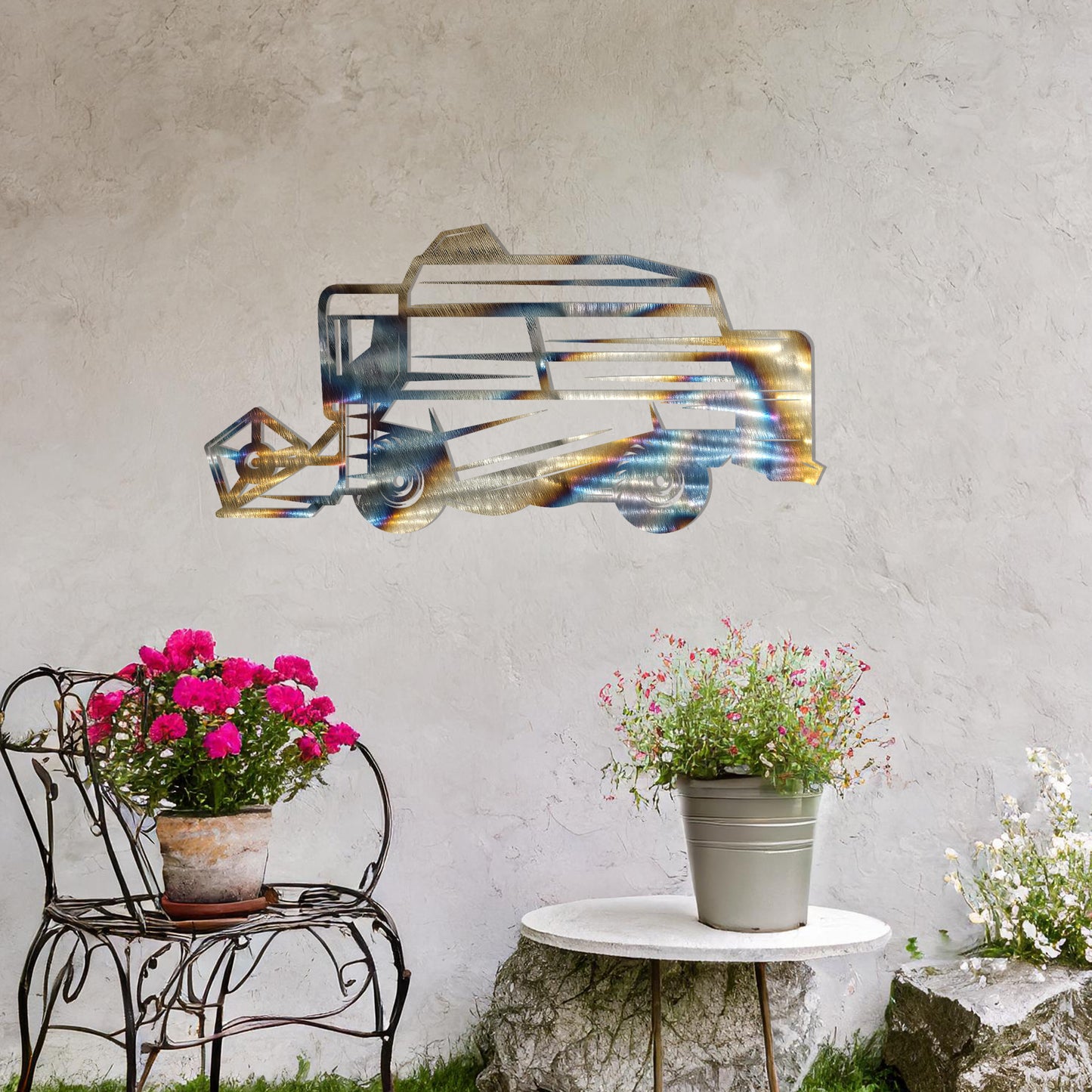 Combine Harvester Metal Wall Art - Ideal Gift for Farmers and Farm Art