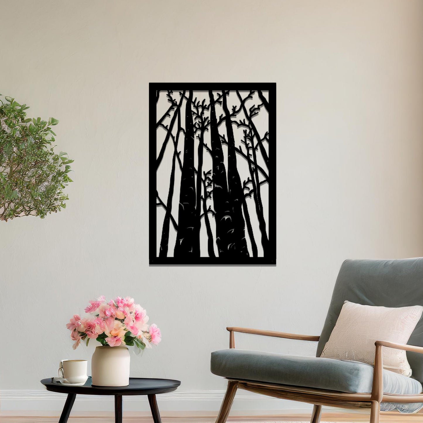 Metal Forest Wall Art Hanging Modern Home Decoration Living Room Wall Decor