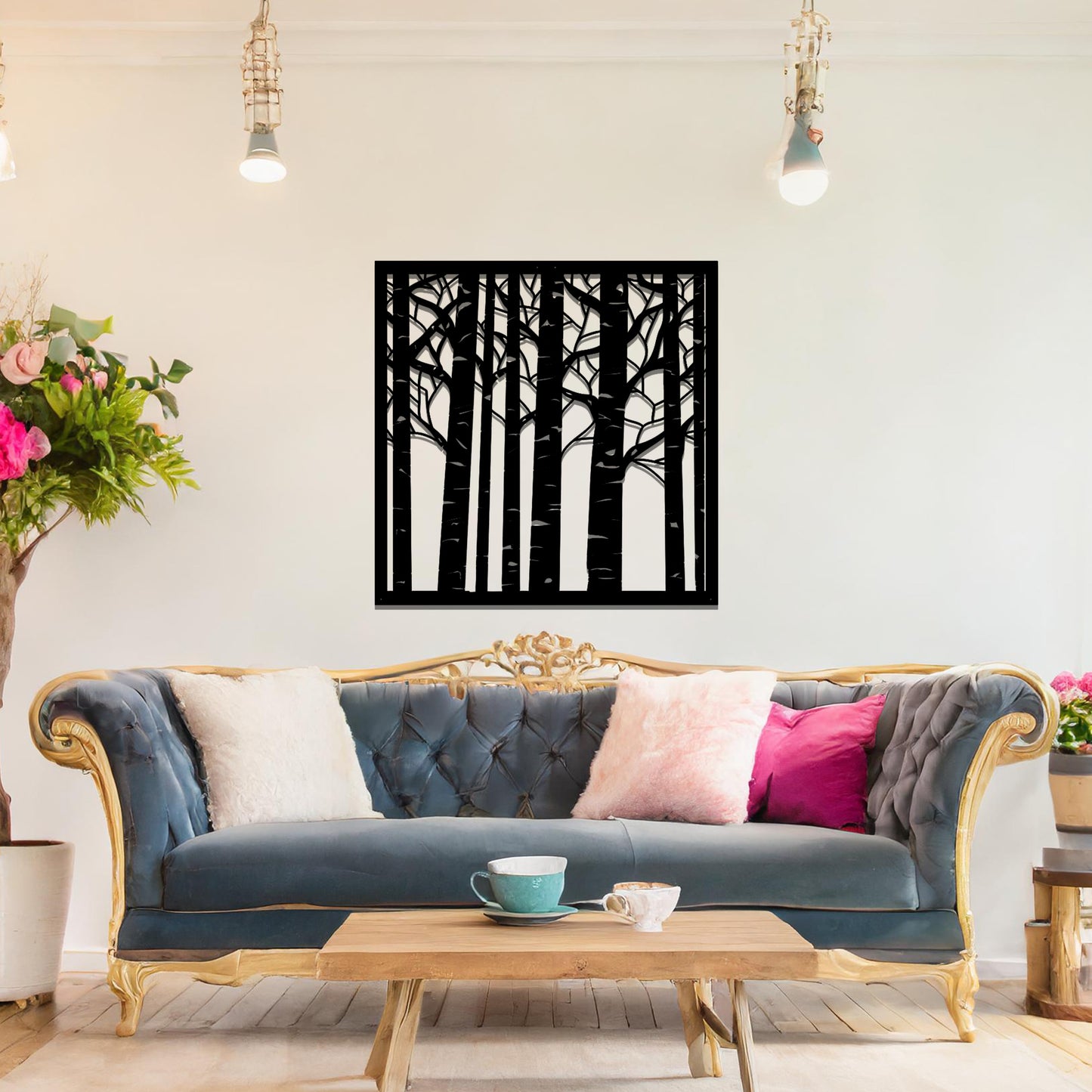 Metal Forest Wall Art Hanging Modern Home Decoration Living Room Wall Decor