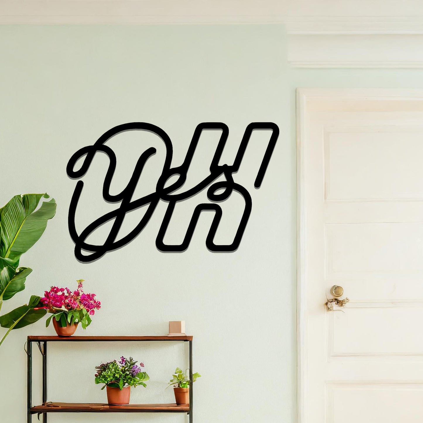 OH YES Metal Hanging Wall Art: Fun Modern Expression for Quirky Decor