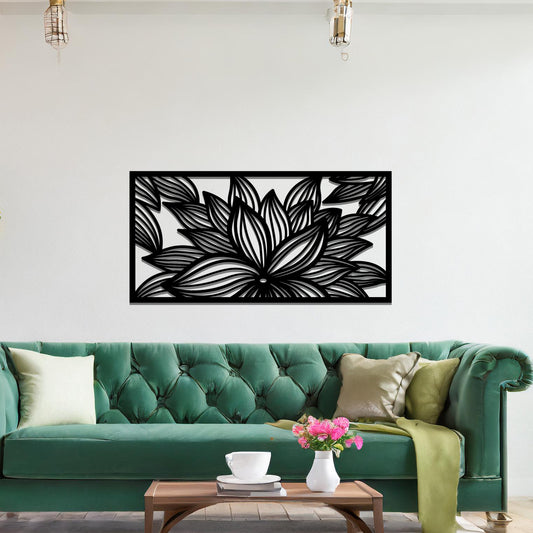 Decorative Metal Flower Pattern Wall Hanging Art: Timeless Floral Elegance in Frame