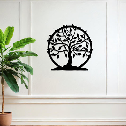 Round Tree of Life Metal Wall Hanging Decor, Family Tree Wall Art, Home Decor