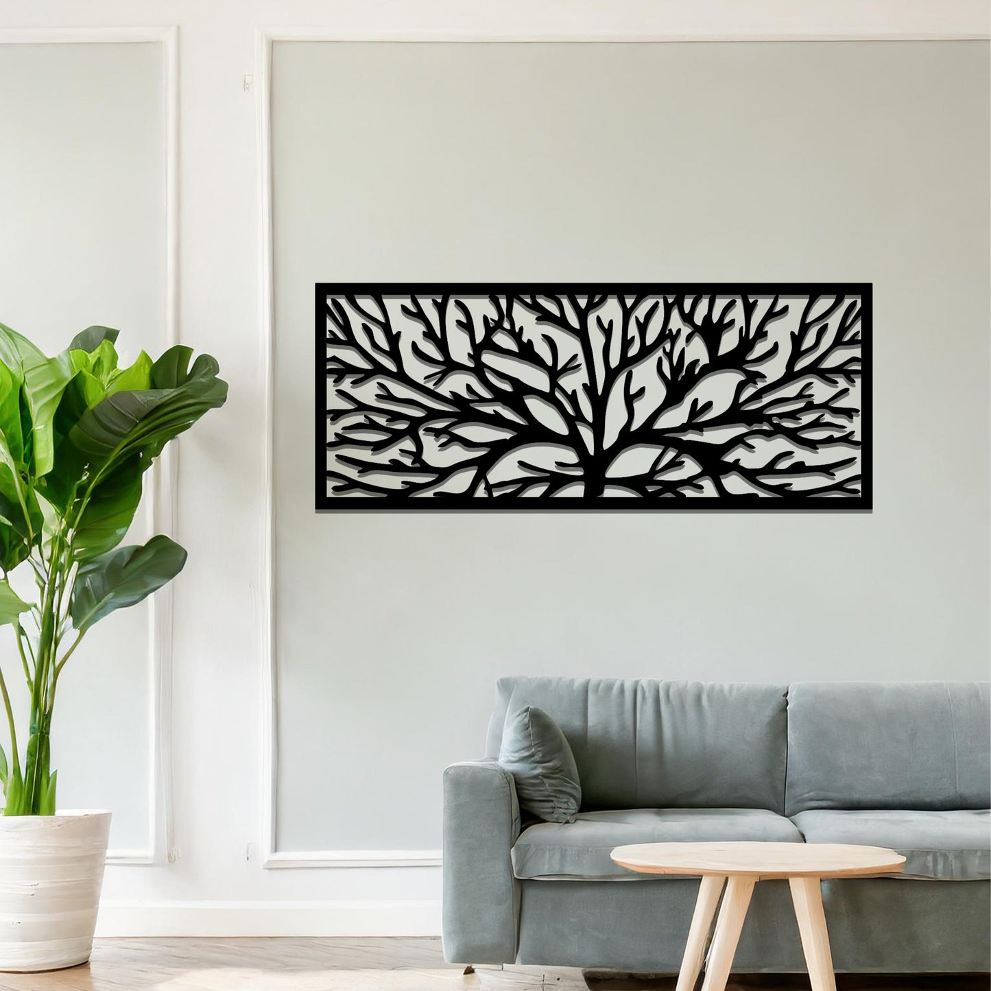 3D Metal Tree Branch Wall Art: Modern Fireplace Hanging Decor Sculpture