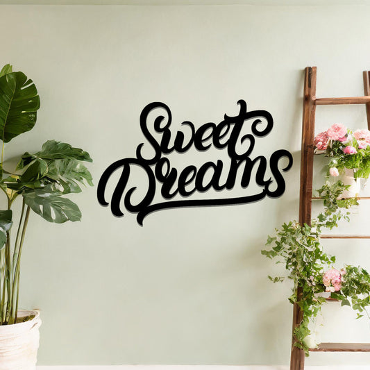 Metal Sweet Dreams Sign Wall Art Modern Home Hanging Living Room Art